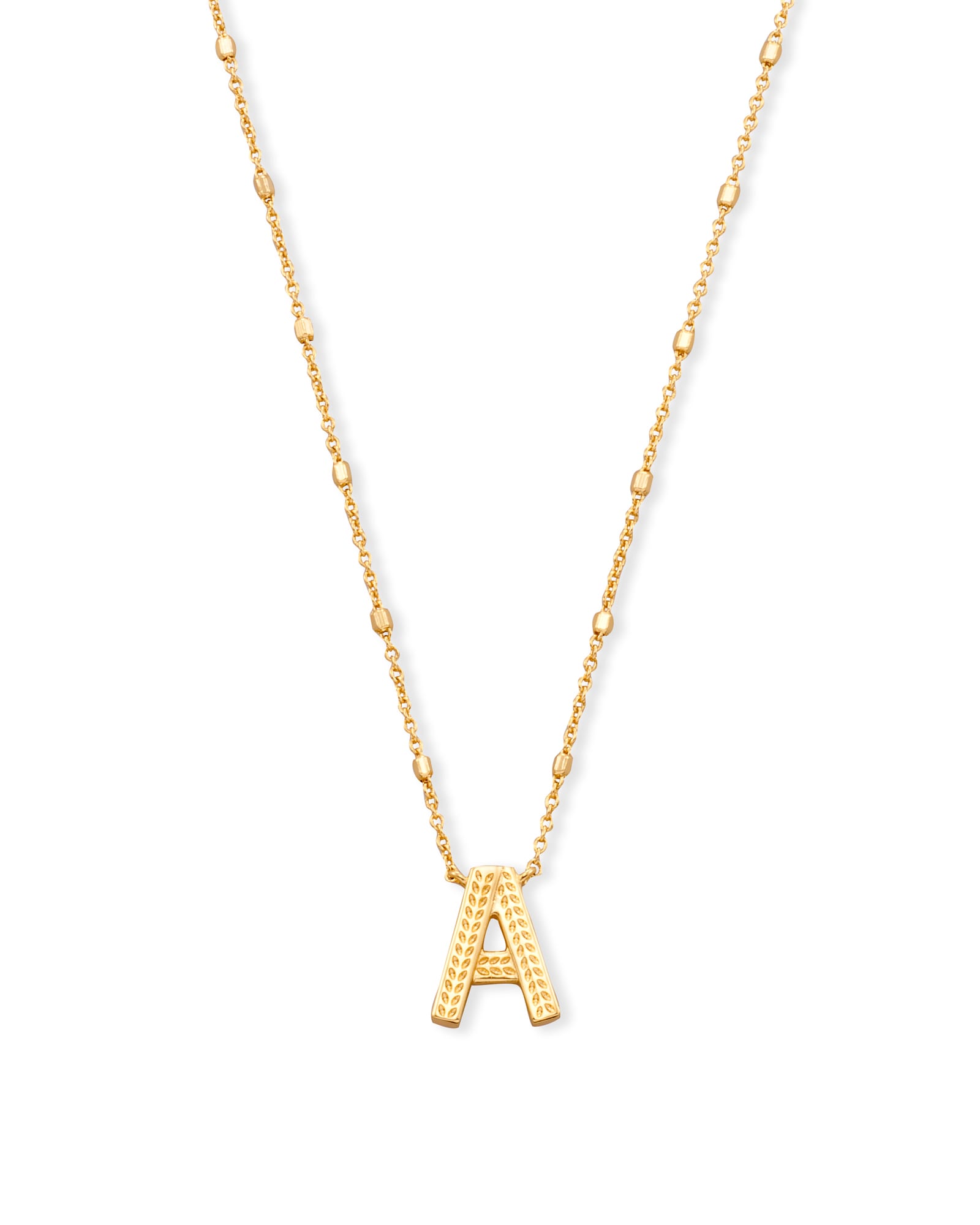 Kendra Scott Letter A Pendant Necklace in Gold | Plated Brass
