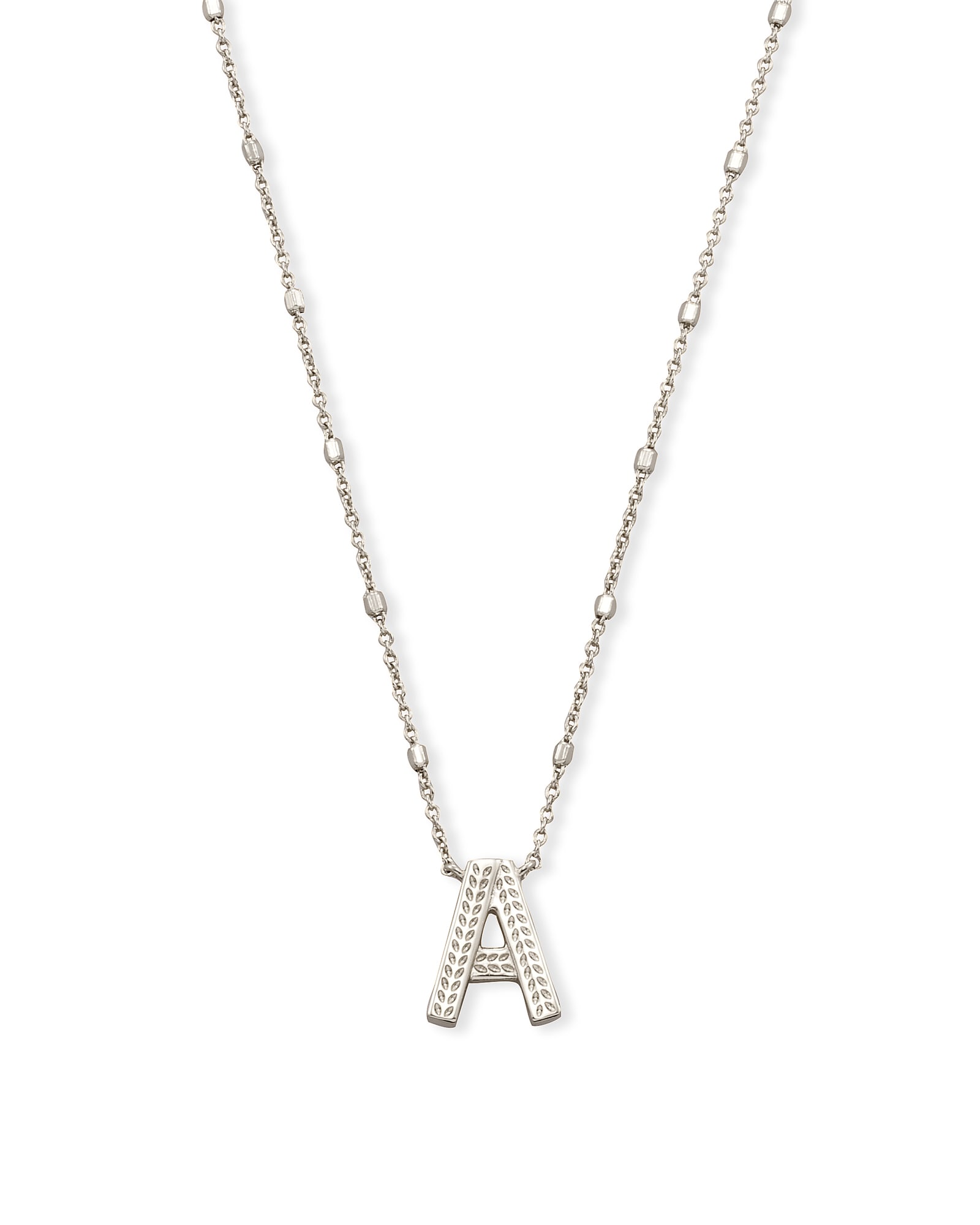 Letter A Pendant Necklace in Gold