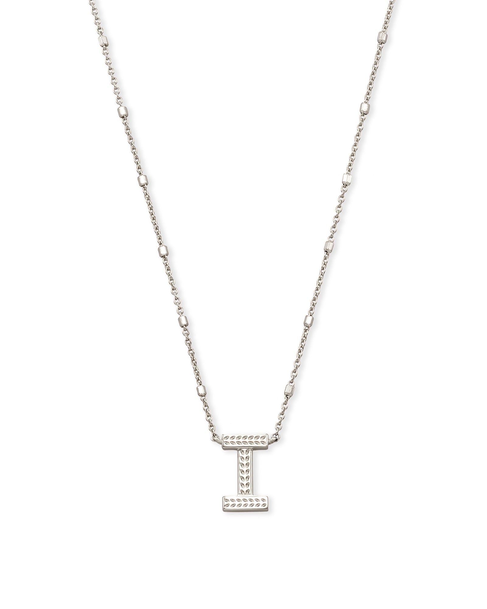 Kendra Scott Letter I Pendant Necklace in Silver | Plated Brass/Metal Rhodium