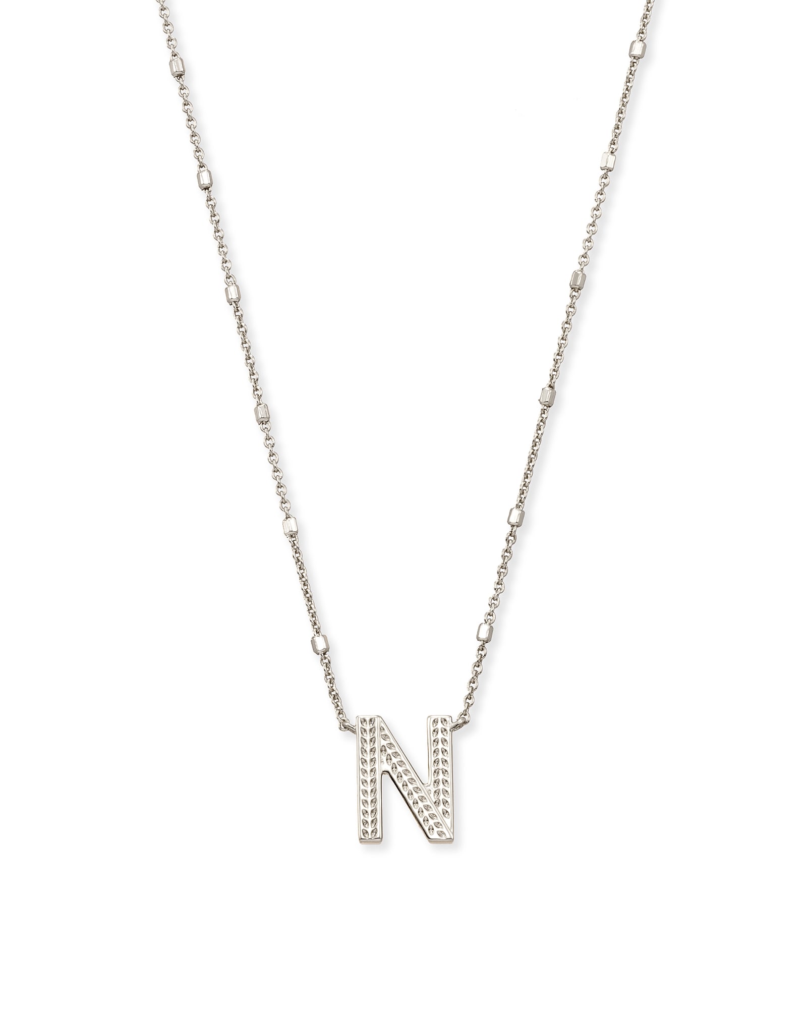 Kendra Scott Letter N Pendant Necklace in Silver | Metal