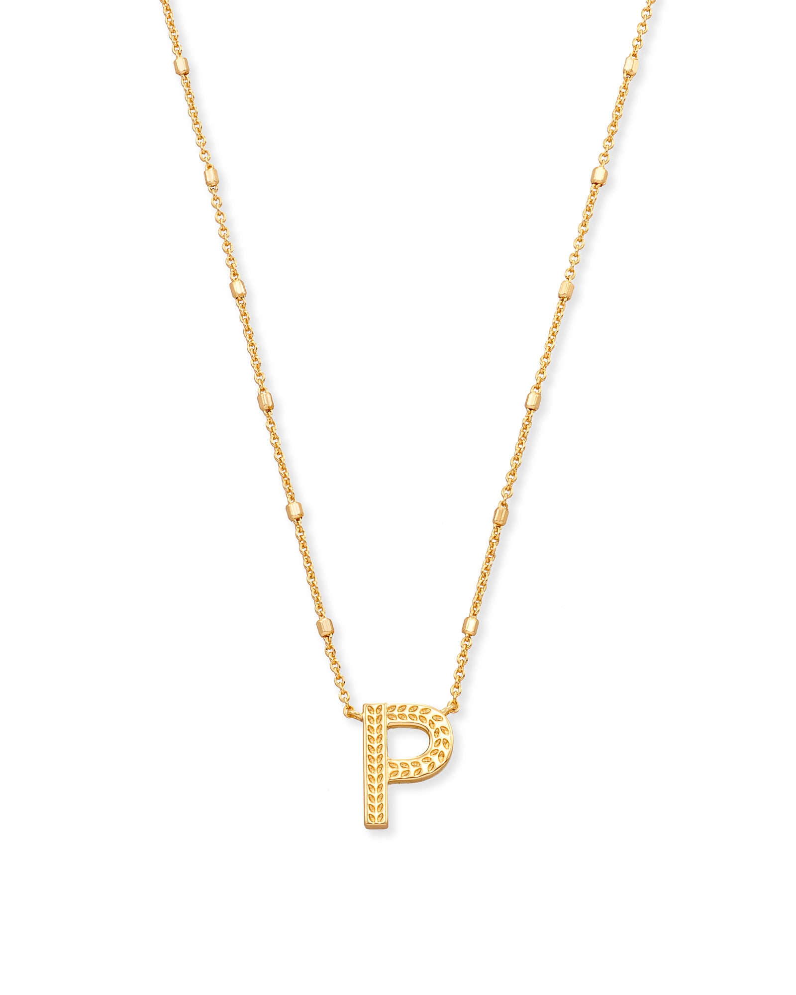 Kendra Scott Letter P Pendant Necklace in Gold | Plated Brass