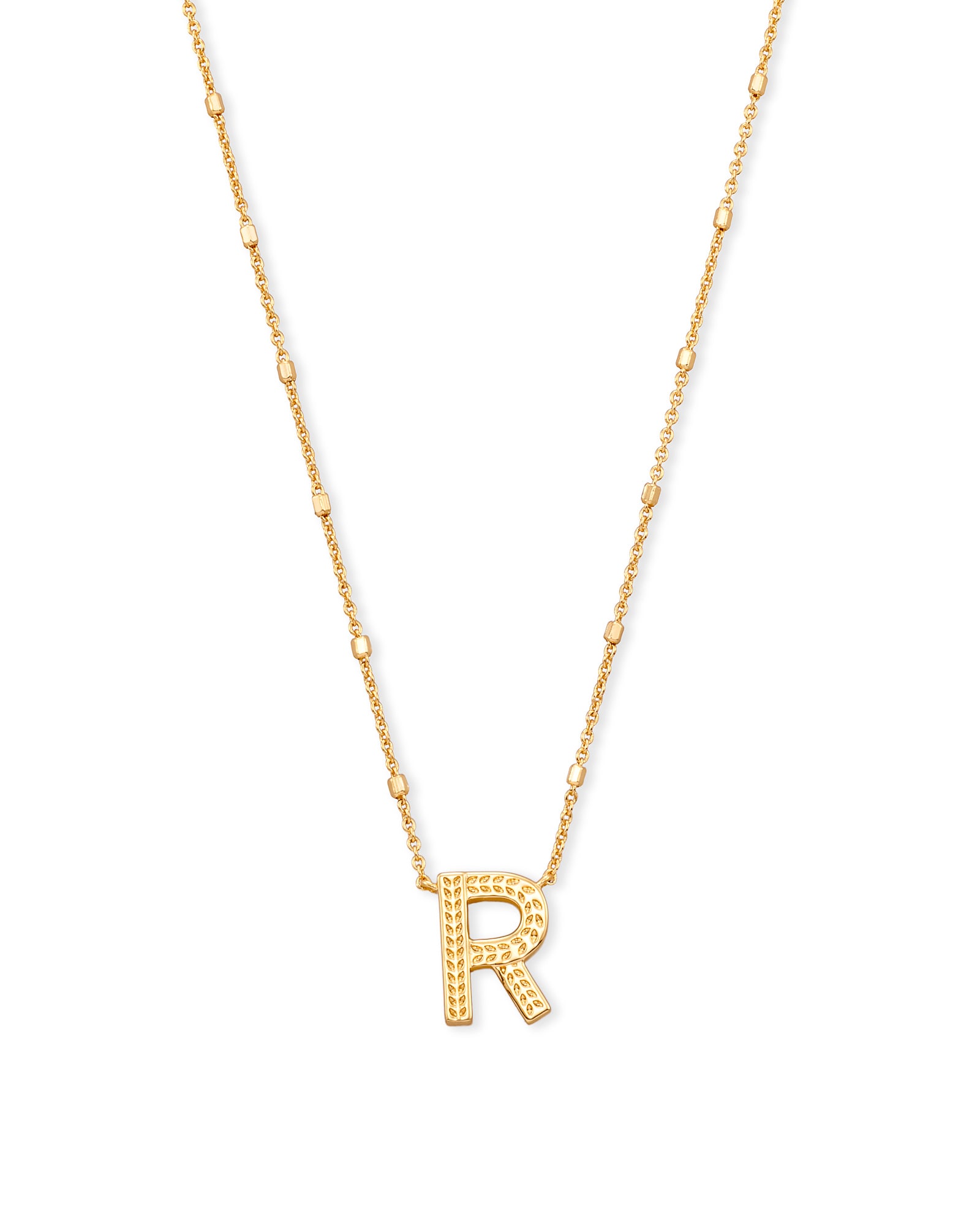 Kendra Scott Letter R Pendant Necklace in Gold | Plated Brass