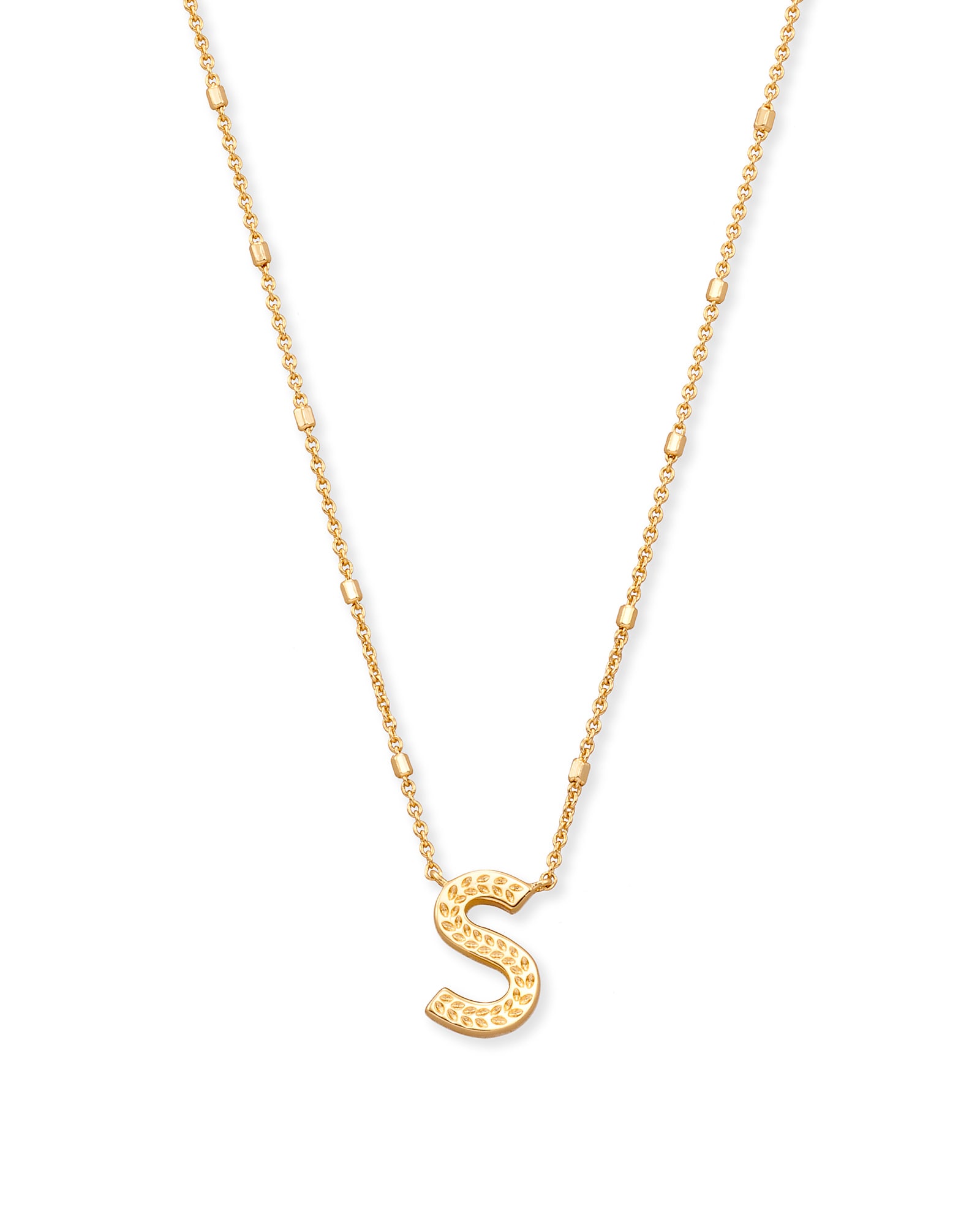 Kendra Scott Letter S Pendant Necklace in Gold | Plated Brass