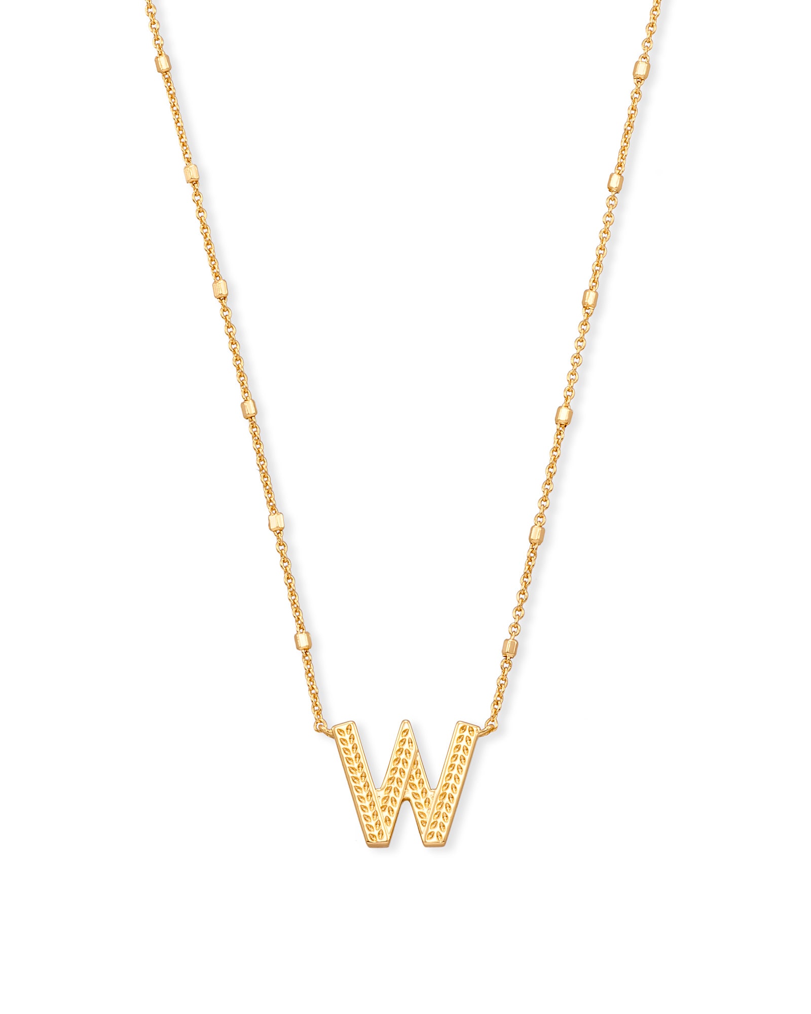 Kendra Scott Letter W Pendant Necklace in Gold | Plated Brass