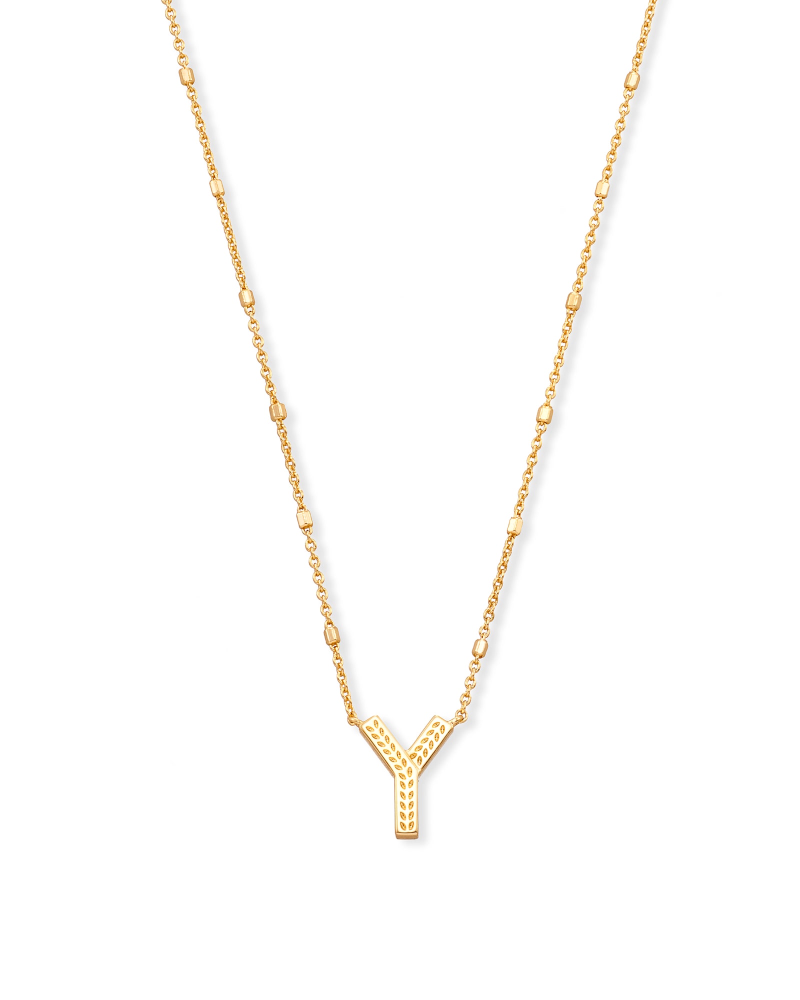 Kendra Scott Letter Y Pendant Necklace in Gold | Plated Brass