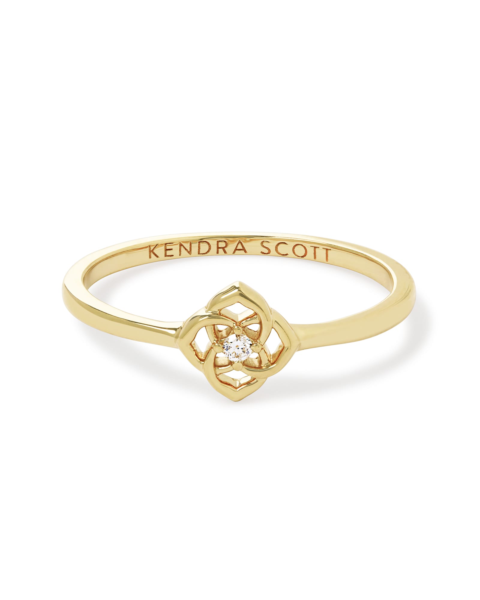 Kendra Scott Fleur 14k Yellow Gold Band Ring in White Diamond | Diamonds