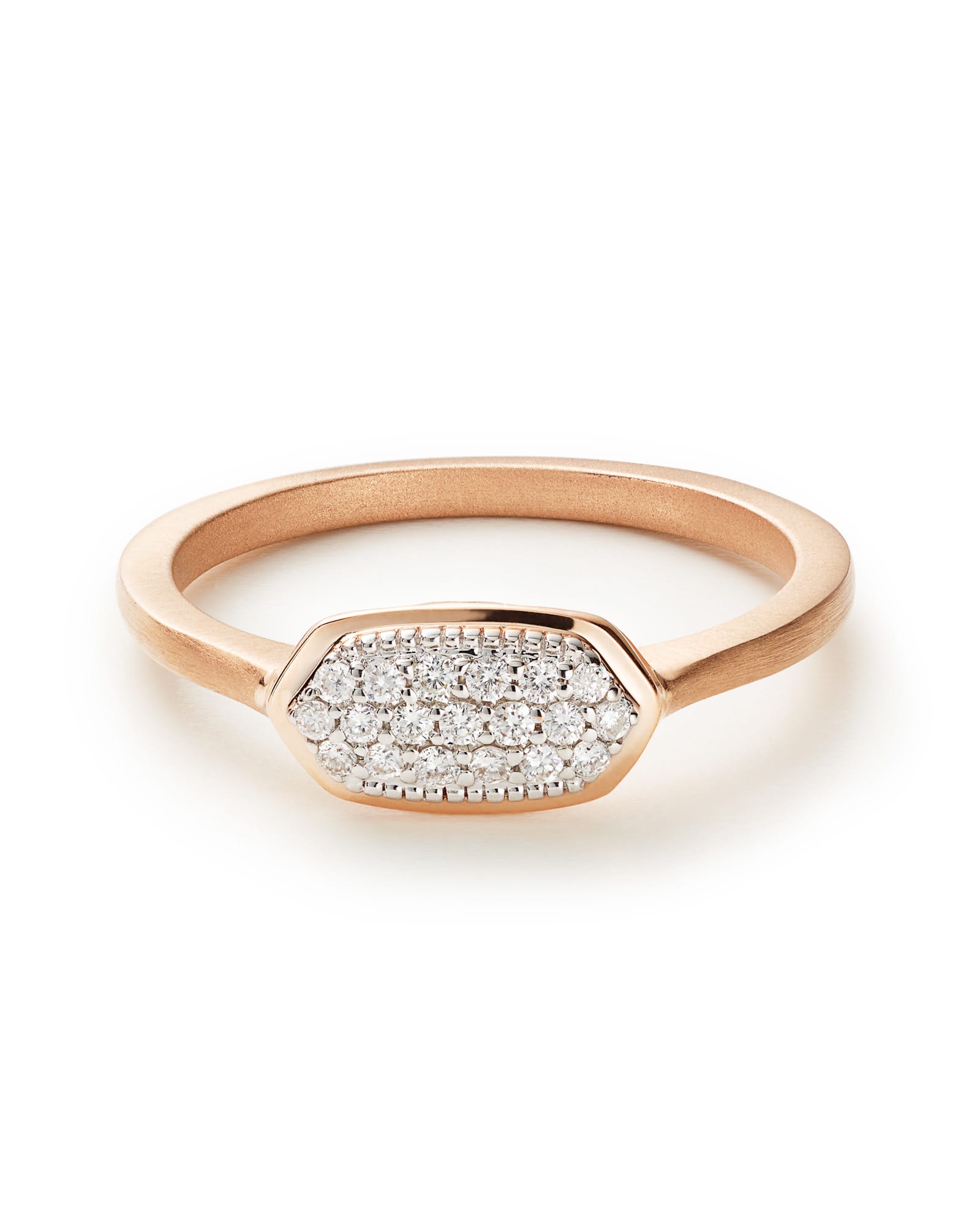 Kendra Scott Isa Ring in Pave Diamond and 14k Rose Gold | Diamonds