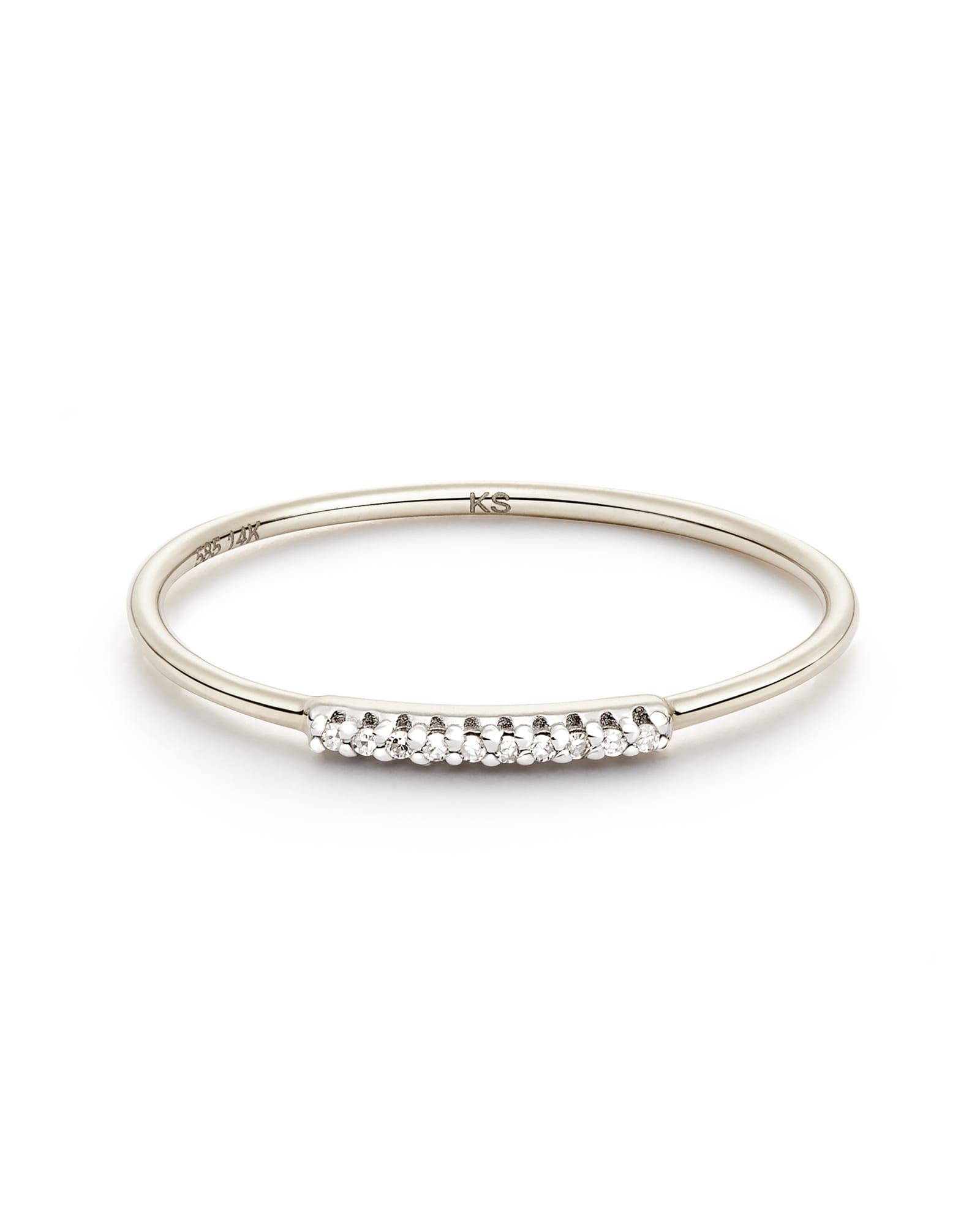 Kendra Scott Mila 14k White Gold Band Ring in White Diamond | Diamonds | Size 8