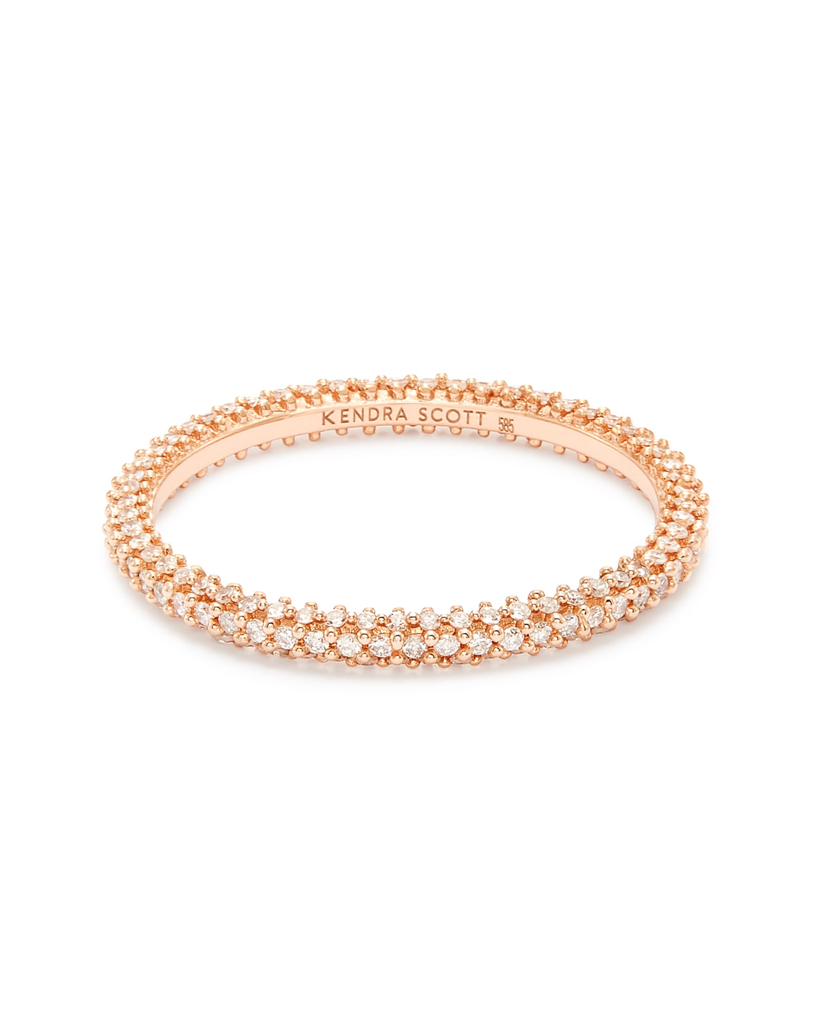 Kendra Scott Remi 14k Rose Gold Band Ring In White | Diamonds | Size 5