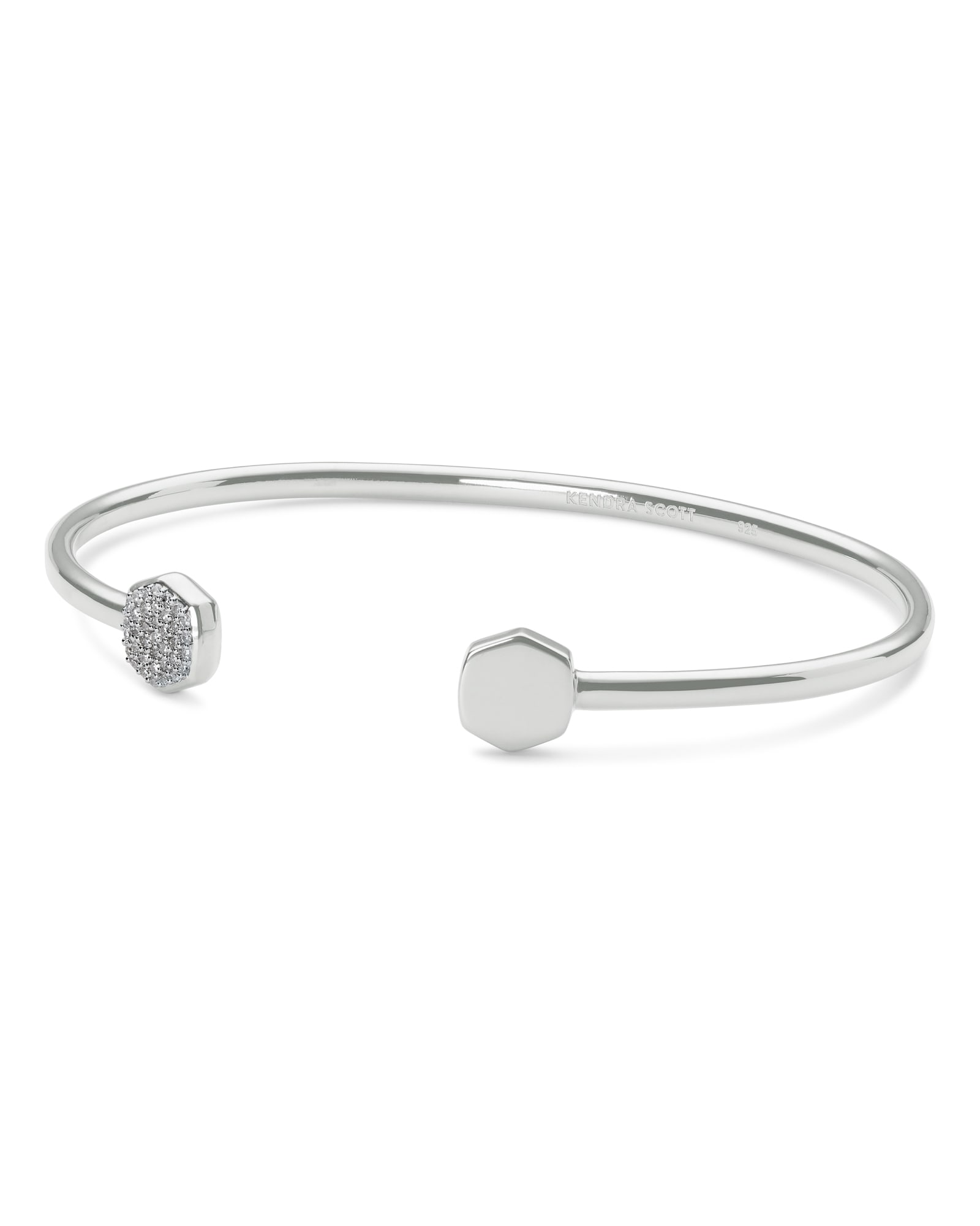 Kendra Scott Davis Sterling Silver Cuff Bracelet in White Diamond | Sterling Silver/Diamonds