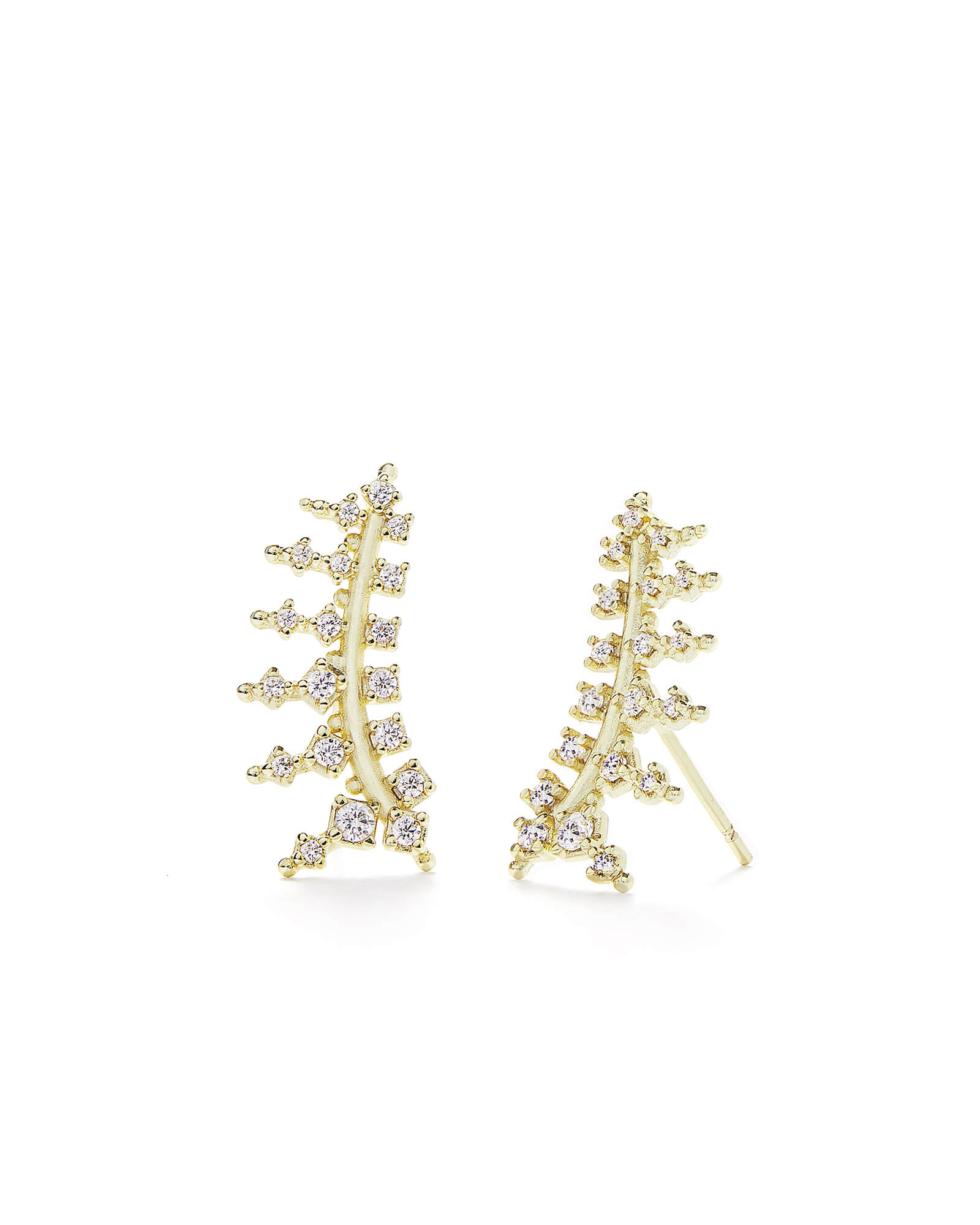 Kendra Scott Laurie Ear Climbers in Gold Earrings | Plated Brass/Cubic Zirconia