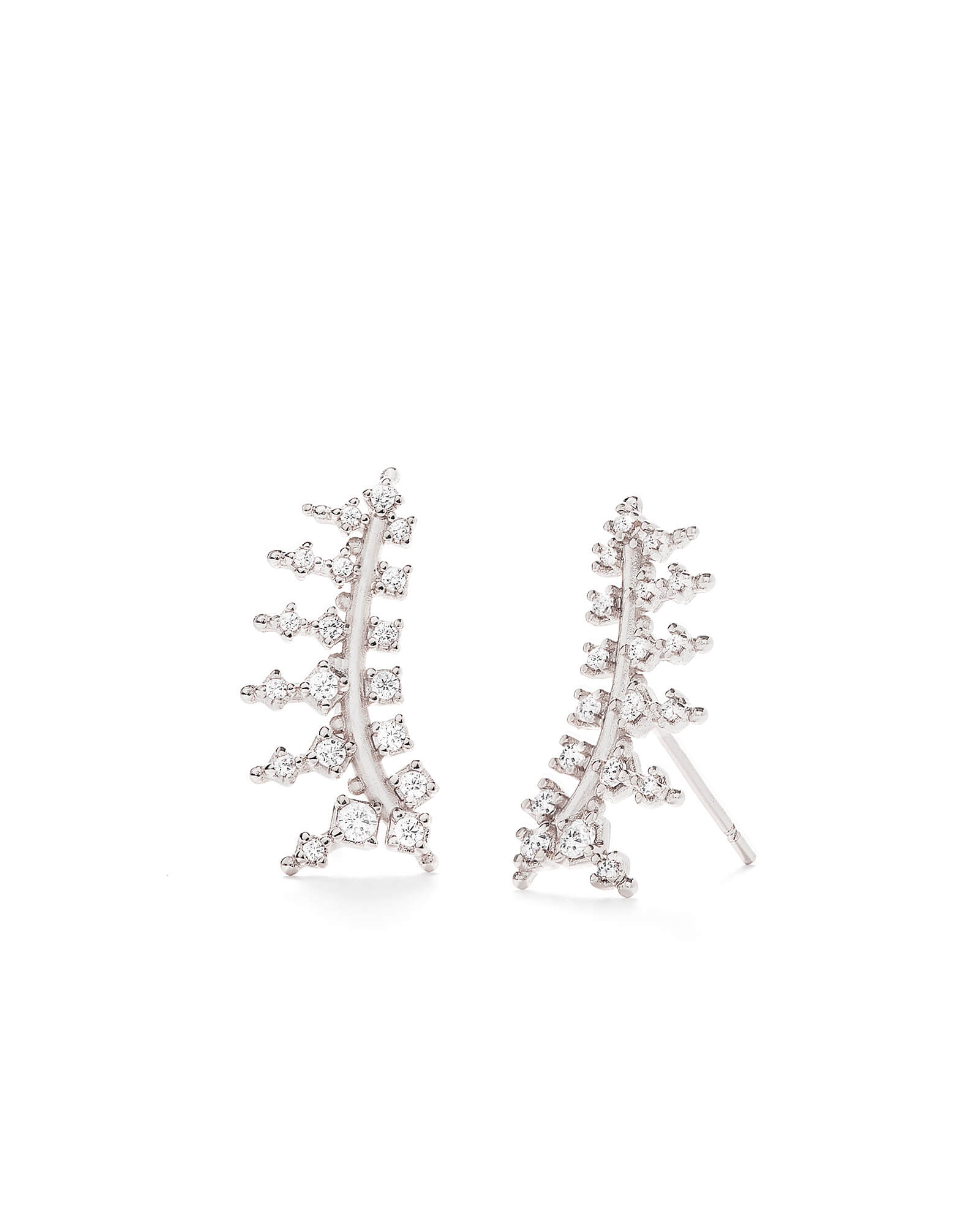 Kendra Scott Laurie Ear Climbers in Silver Earrings | Plated Brass/Cubic Zirconia