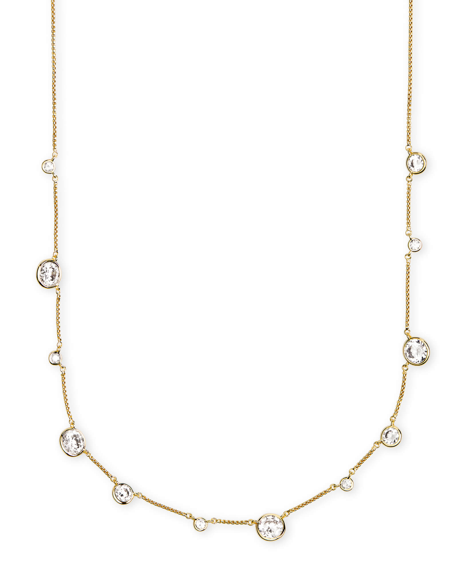 Kendra Scott Clementine Choker Necklace in Gold | White Cubic Zirconia