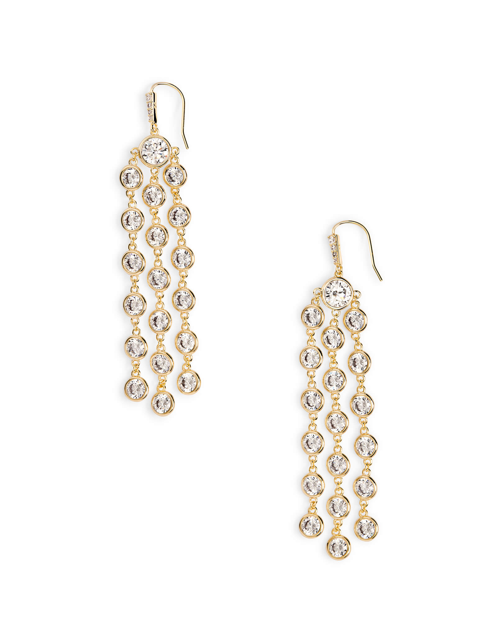 Kendra Scott Daya Statement Earrings in Gold | White Cubic Zirconia