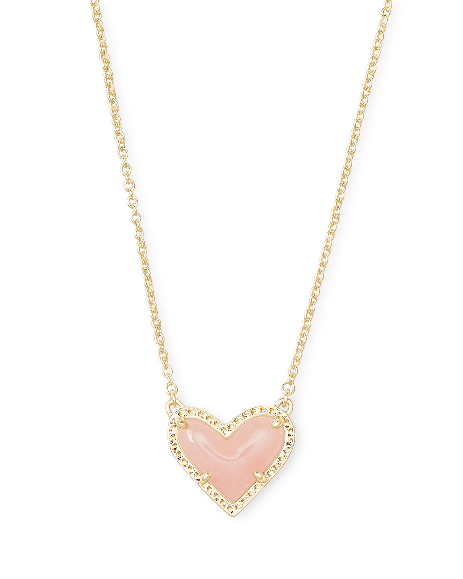 Photos - Pendant / Choker Necklace KENDRA SCOTT Ari Heart Gold Pendant Necklace in Rose | Quartz 