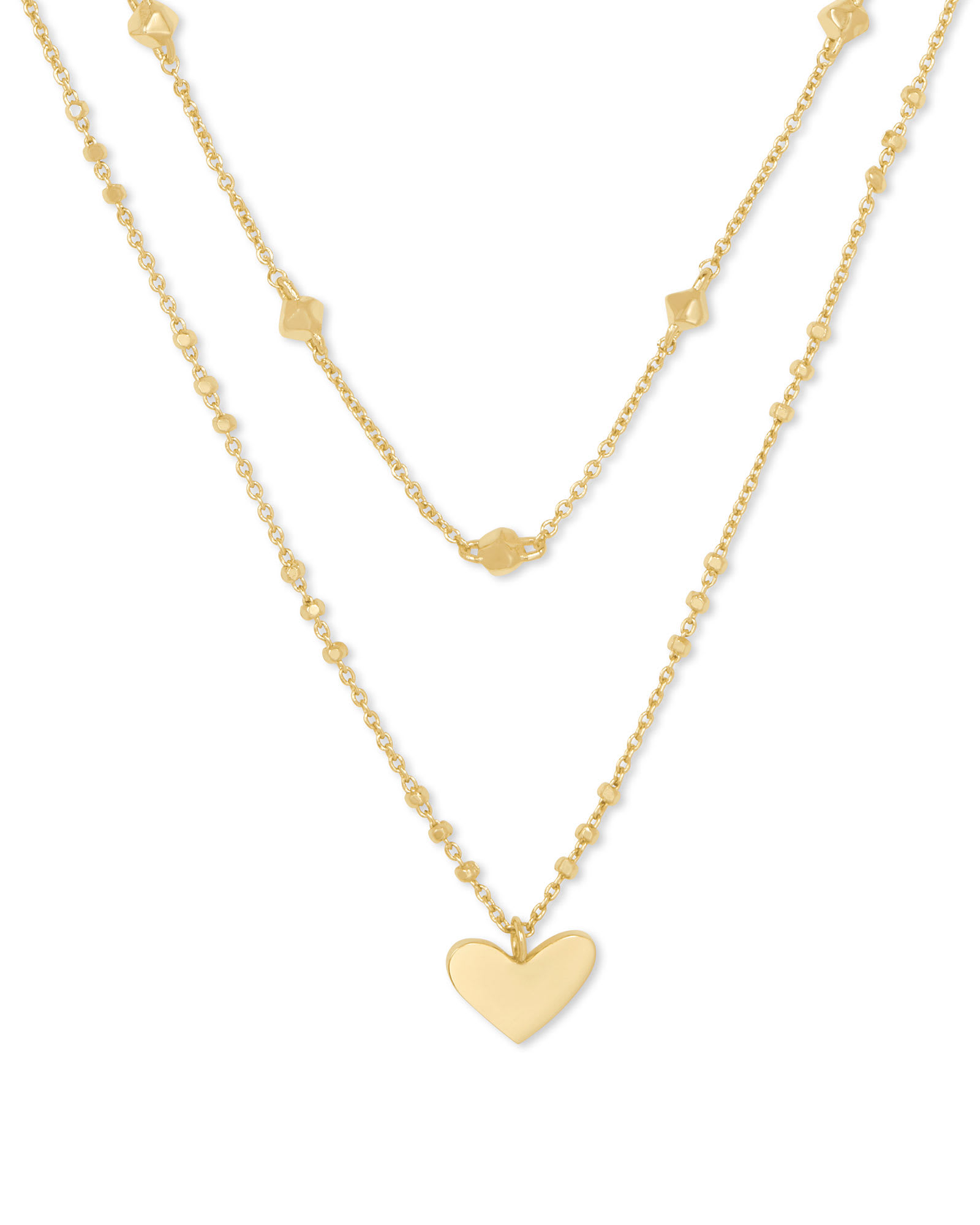 Kendra Scott Ari Heart Multi Strand Necklace in Gold | Metal