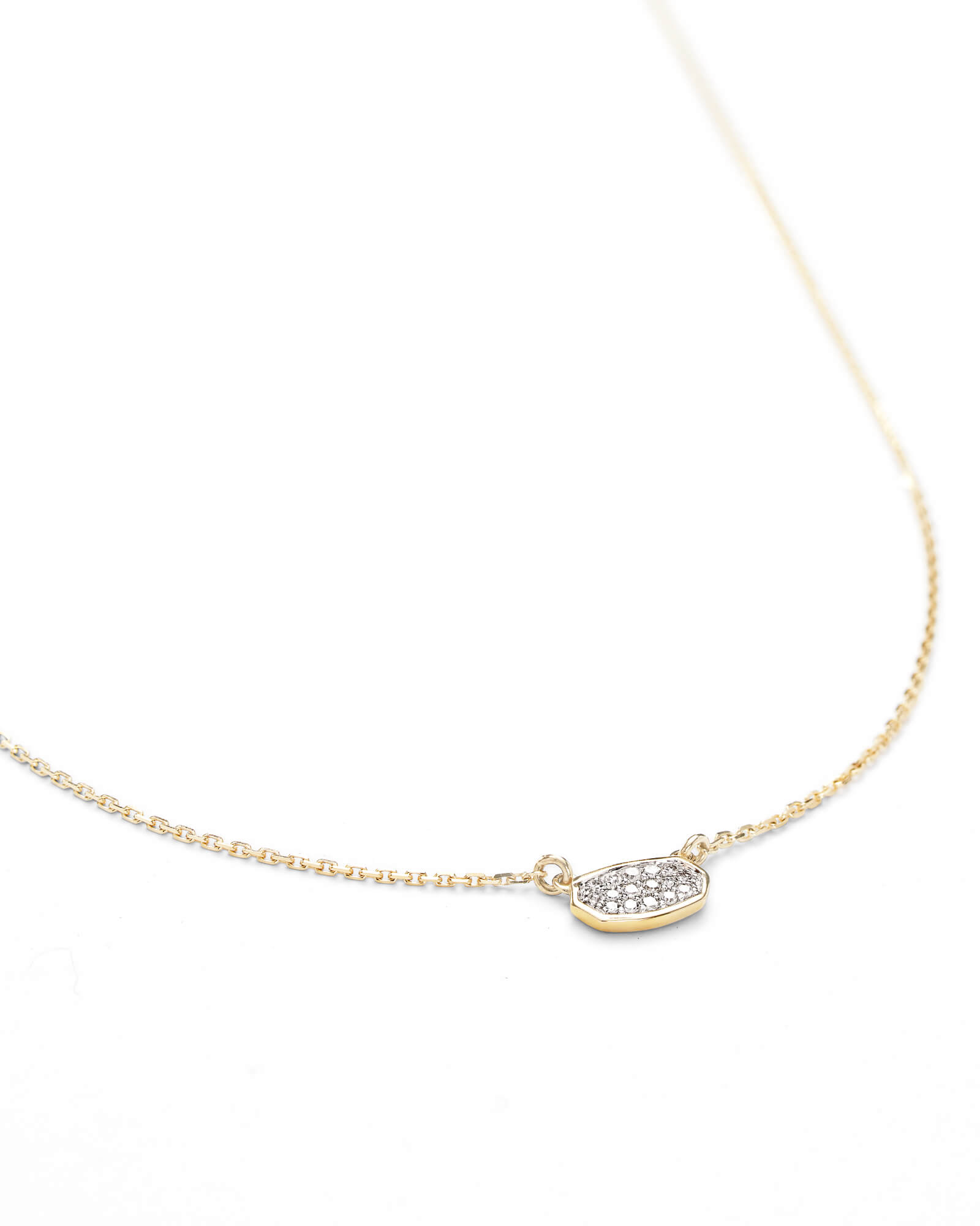 Kendra Scott Marisa Pendant Necklace in White Diamond and 14k Yellow Gold | Diamonds