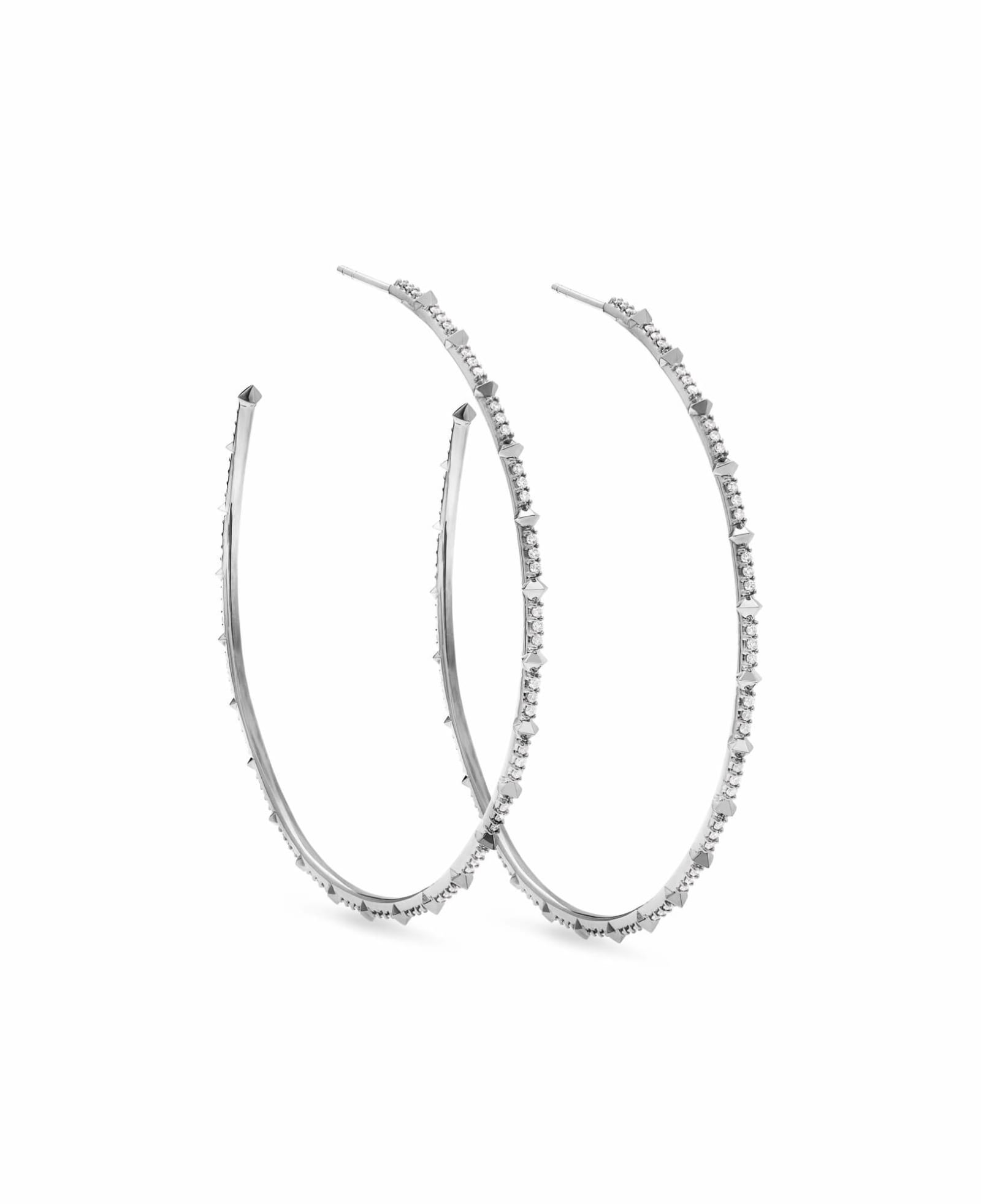 Kendra Scott Nia 14k White Gold Earrings in White Diamond | Diamonds