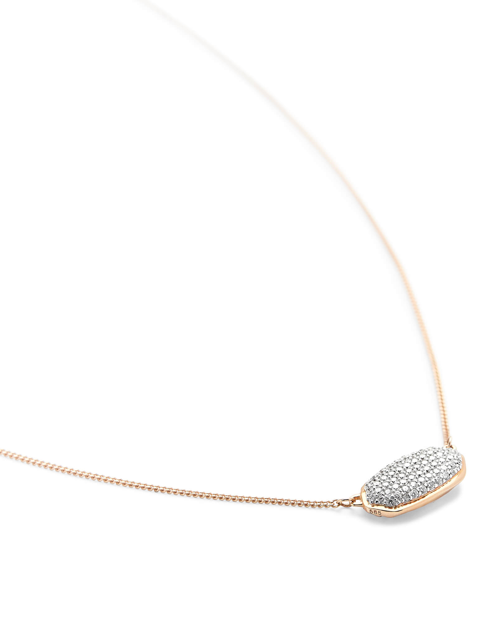 Kendra Scott Elisa Pendant Necklace in Pave Diamond and 14k Rose Gold | Diamonds