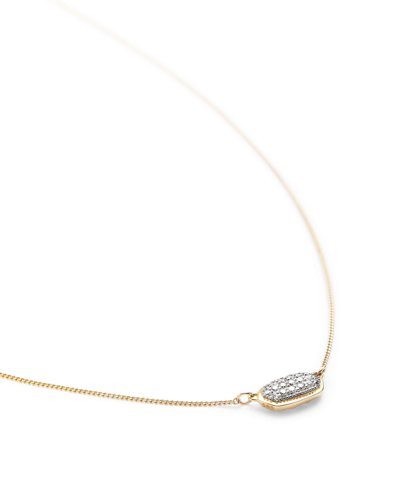 Kendra Scott Lisa Pendant Necklace in Pave Diamond and 14k Yellow Gold | Diamonds
