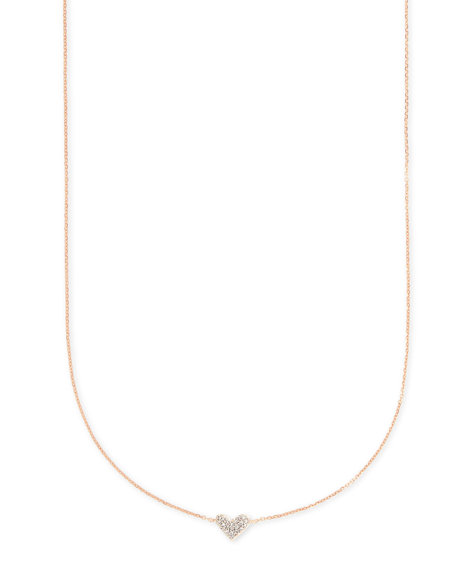 Photos - Pendant / Choker Necklace KENDRA SCOTT Heart 14k Rose Gold Pendant Necklace in White | Diamonds 