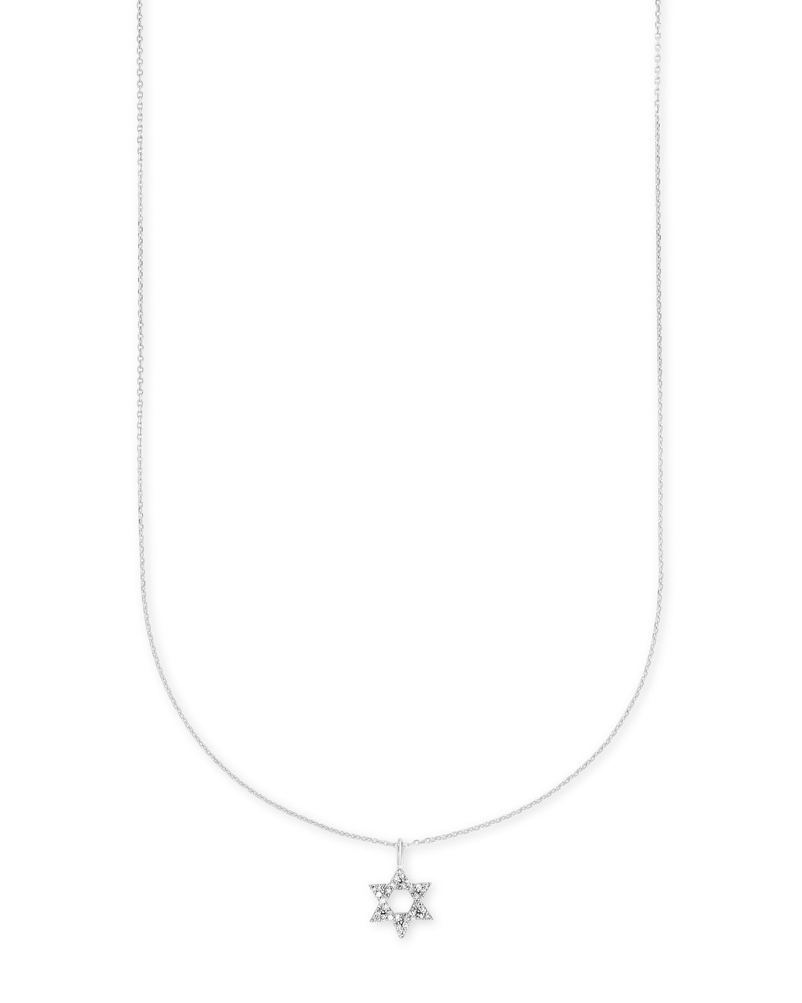 Kendra Scott Star of David 14k White Gold Pendant Necklace in White | Diamonds