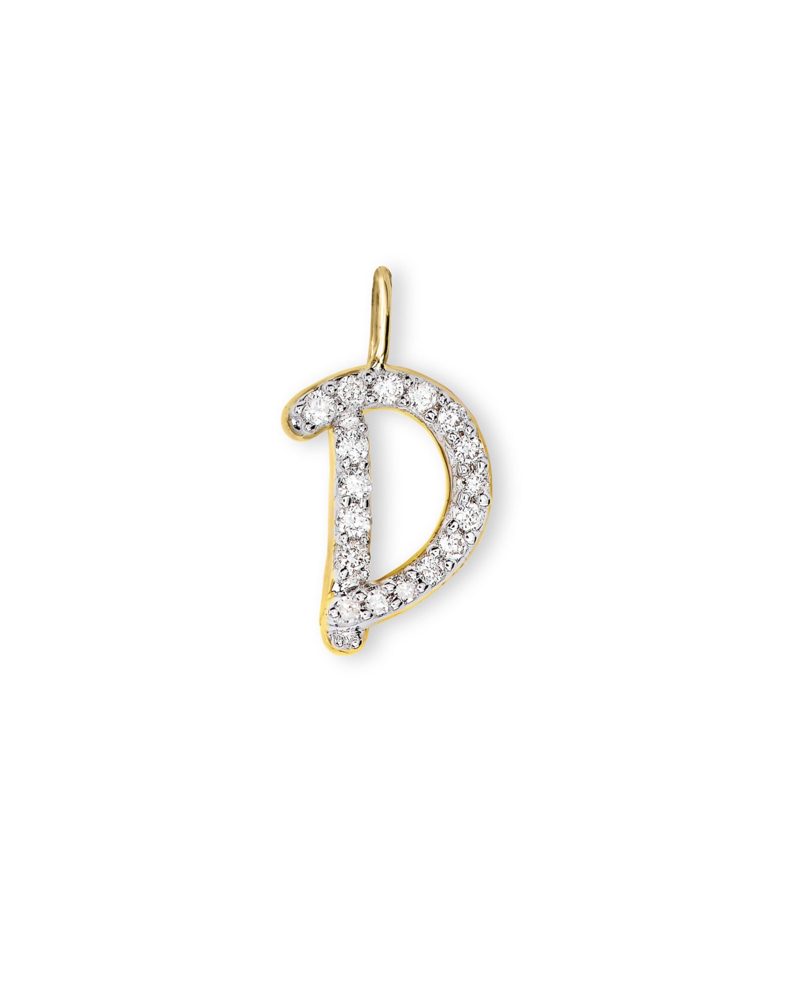 Kendra Scott 14k Yellow Gold Letter D Charm in | White Diamond