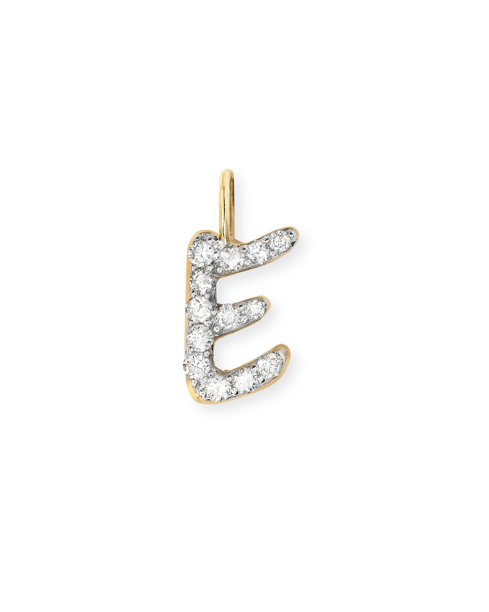 Kendra Scott 14k Yellow Gold Letter E Charm in | White Diamond