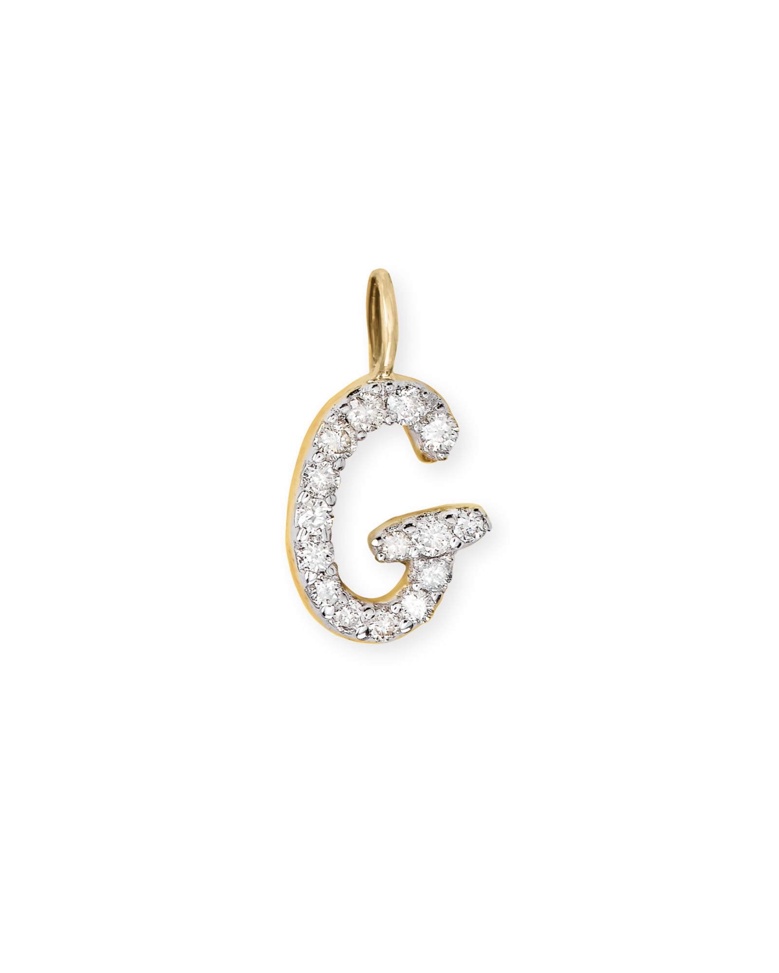 Kendra Scott 14k Yellow Gold Letter G Charm in | White Diamond