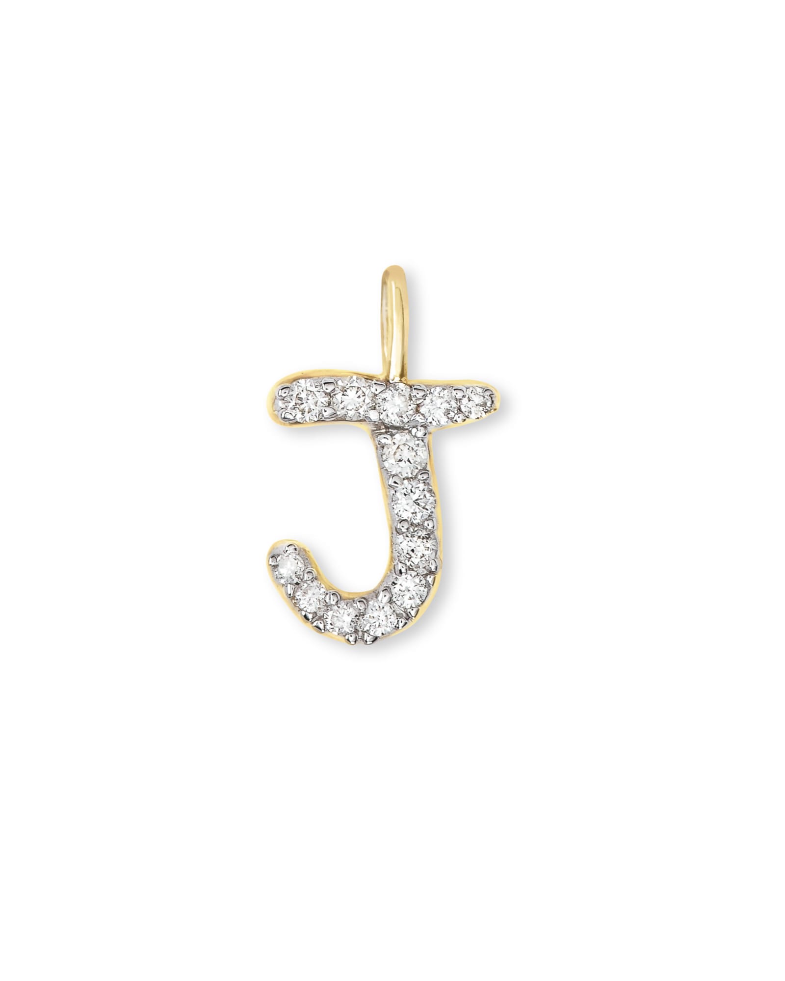 Kendra Scott 14k Yellow Gold Letter J Charm in | White Diamond