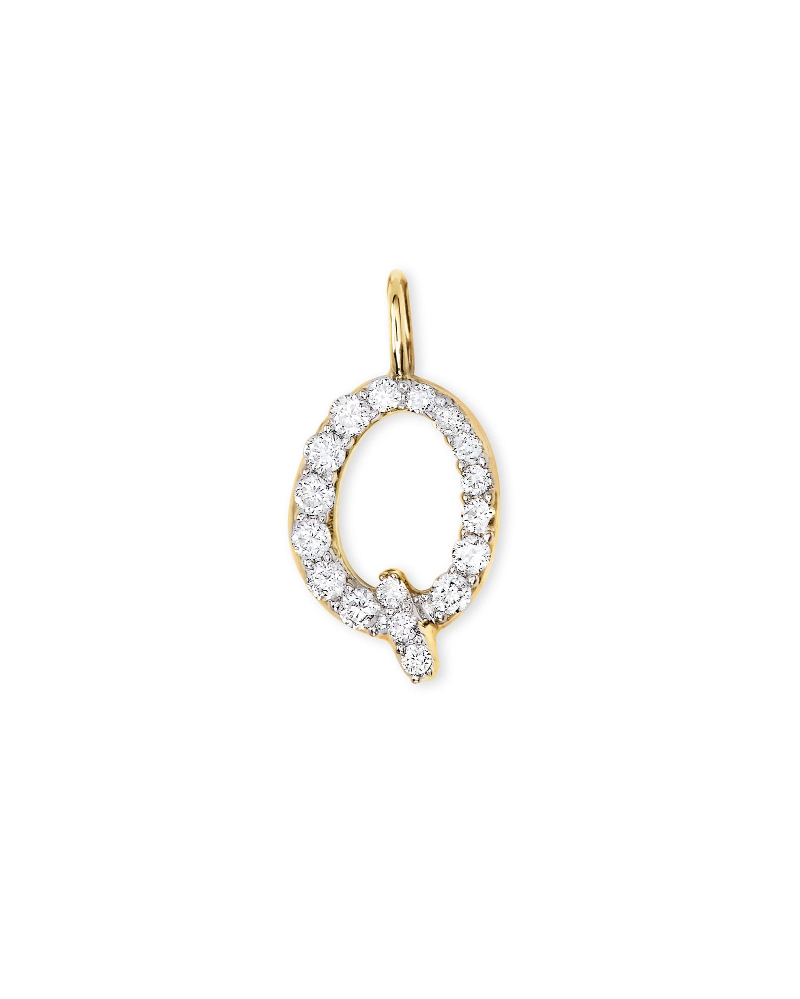 Kendra Scott 14k Yellow Gold Letter Q Charm in | White Diamond