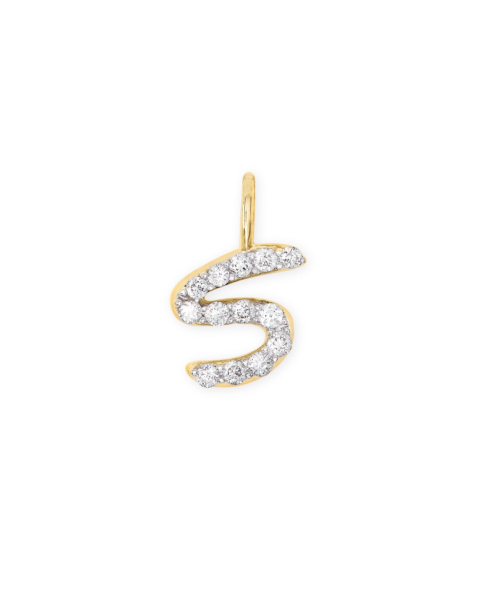 Kendra Scott 14k Yellow Gold Letter S Charm in | White Diamond