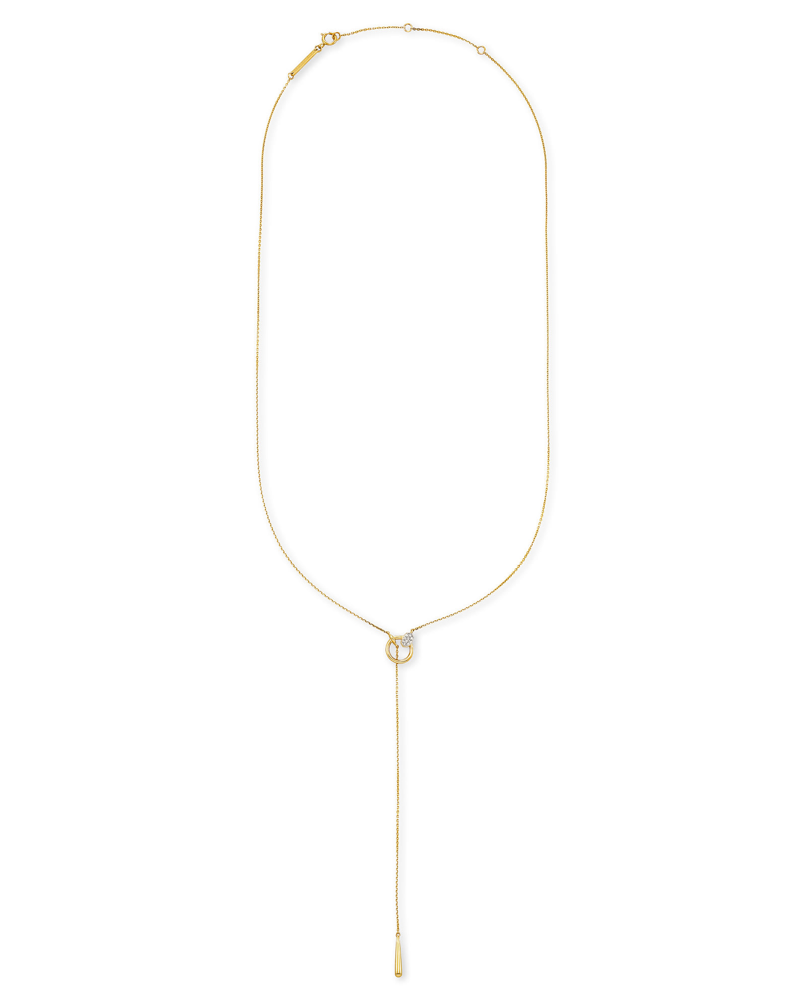 Kendra Scott Tegan 14k Yellow Gold Y Necklace in White Diamond | Diamonds