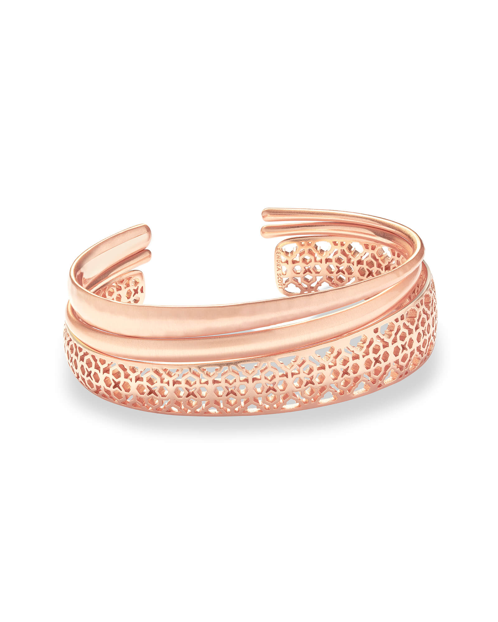 Kendra Scott Tiana Rose Gold Pinch Bracelet Set in Rose Gold Filigree | Plated Brass