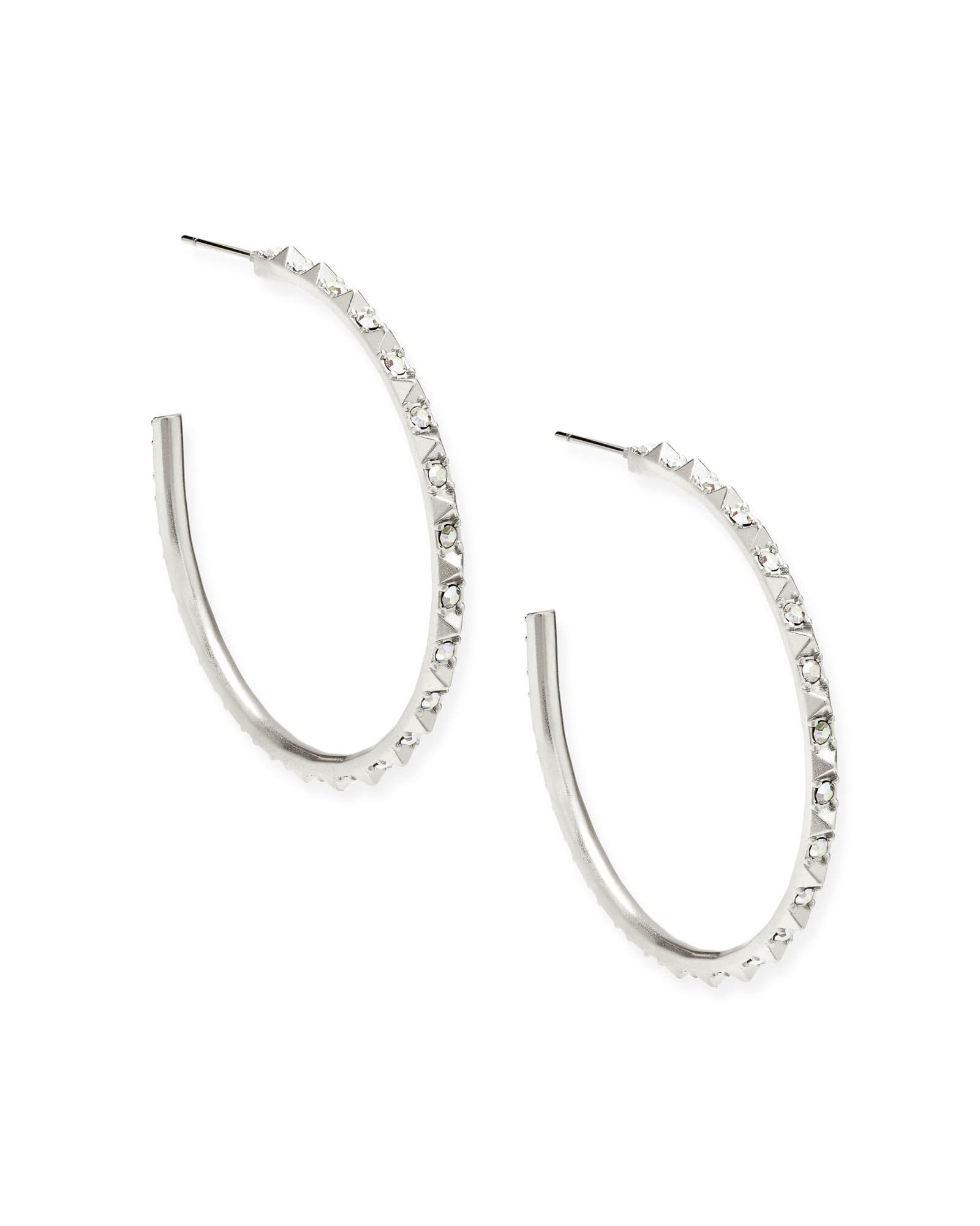 Kendra Scott Veronica Hoop Earrings in Silver | Swarovski Crystal