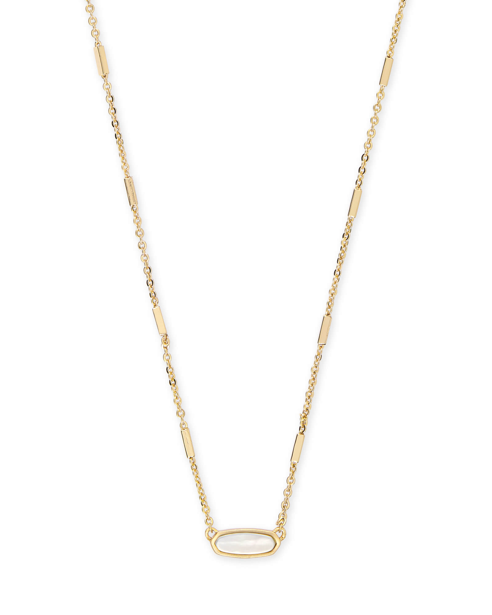 Kendra Scott Miya Gold Pendant Necklace in Ivory Pearl | Mother Of Pearl