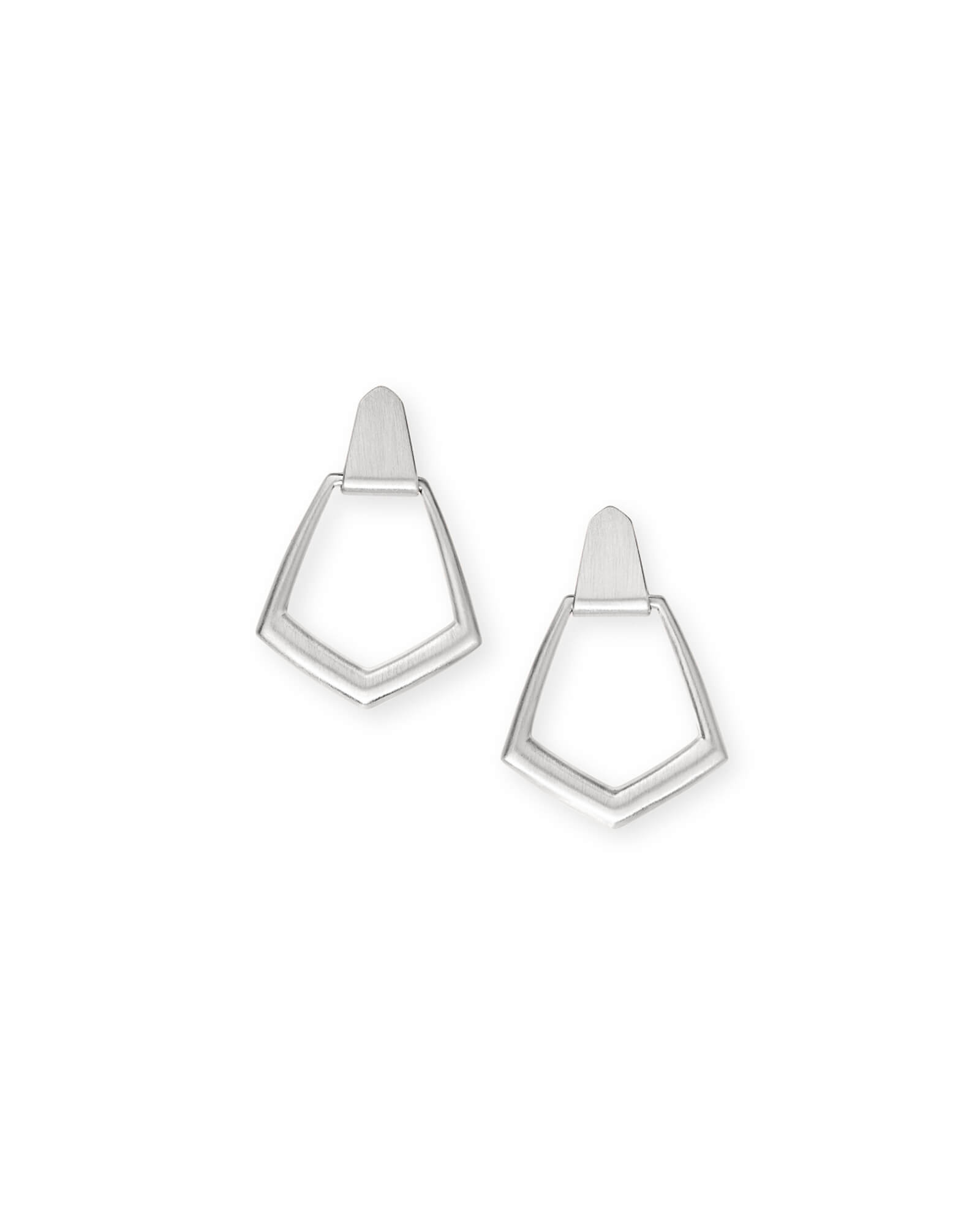 Kendra Scott Paxton Hoop Earrings in Bright Silver | Plated Brass