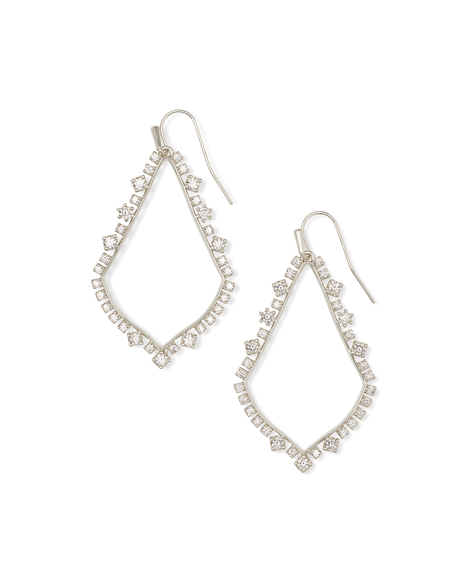 Kendra Scott Sophee Crystal Drop Earrings in Silver | Cubic Zirconia/Metal Rhodium
