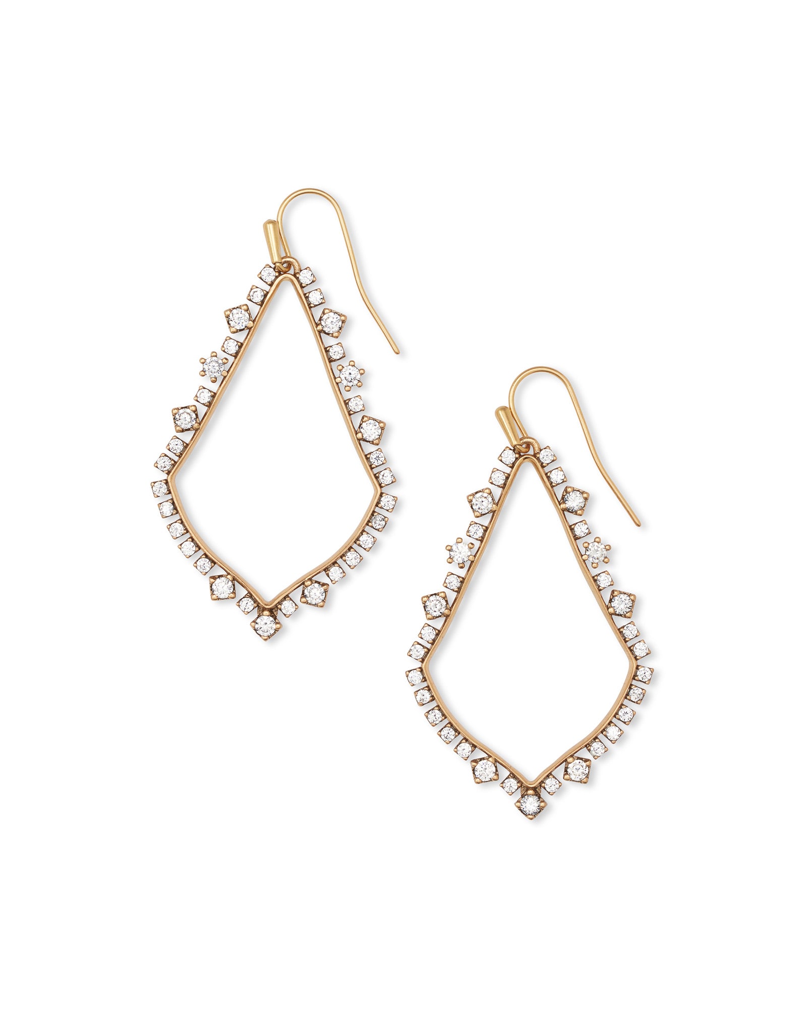 Kendra Scott Sophee Crystal Drop Earrings in Vintage Gold | Cubic Zirconia