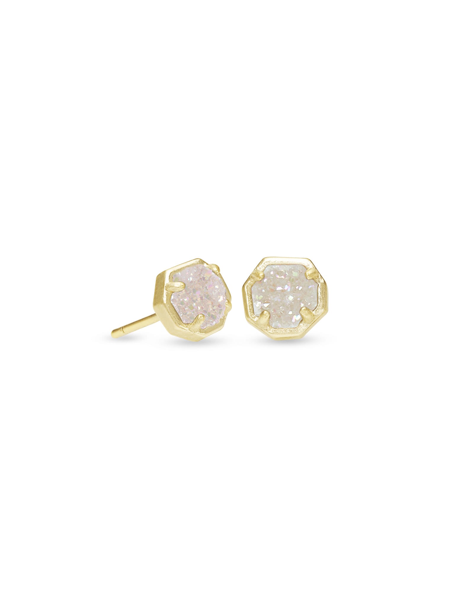 Photos - Earrings KENDRA SCOTT Nola Gold Stud  in Iridescent | Drusy 