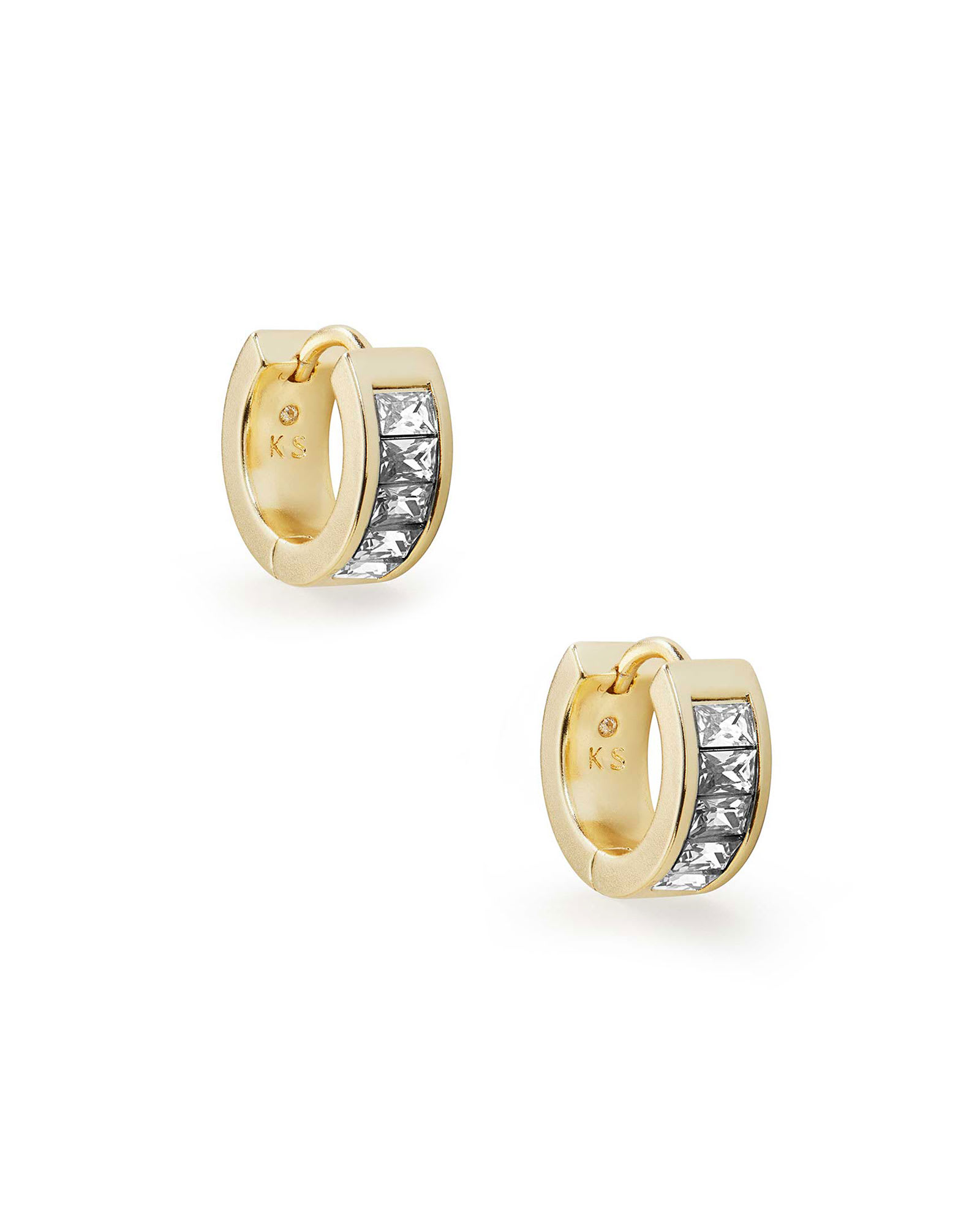 Cailin Gold Crystal Stud Earrings in White Crystal | Kendra Scott