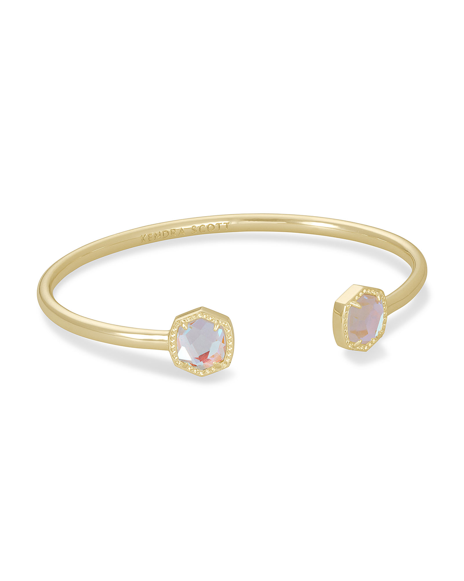 Kendra Scott Davie Gold Cuff Bracelet in Dichroic | Glass