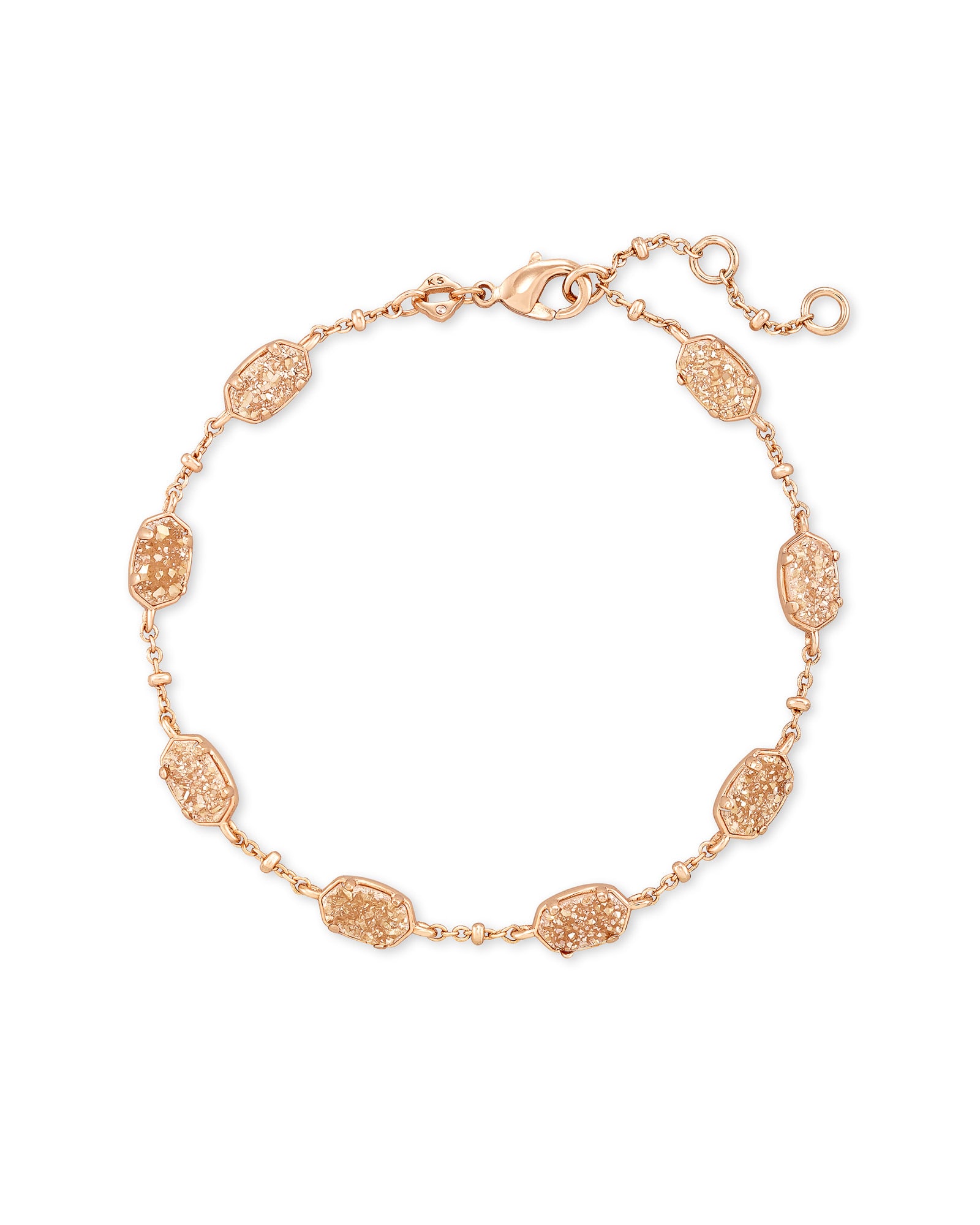 Kendra Scott Emilie Rose Gold Chain Bracelet in Sand | Drusy