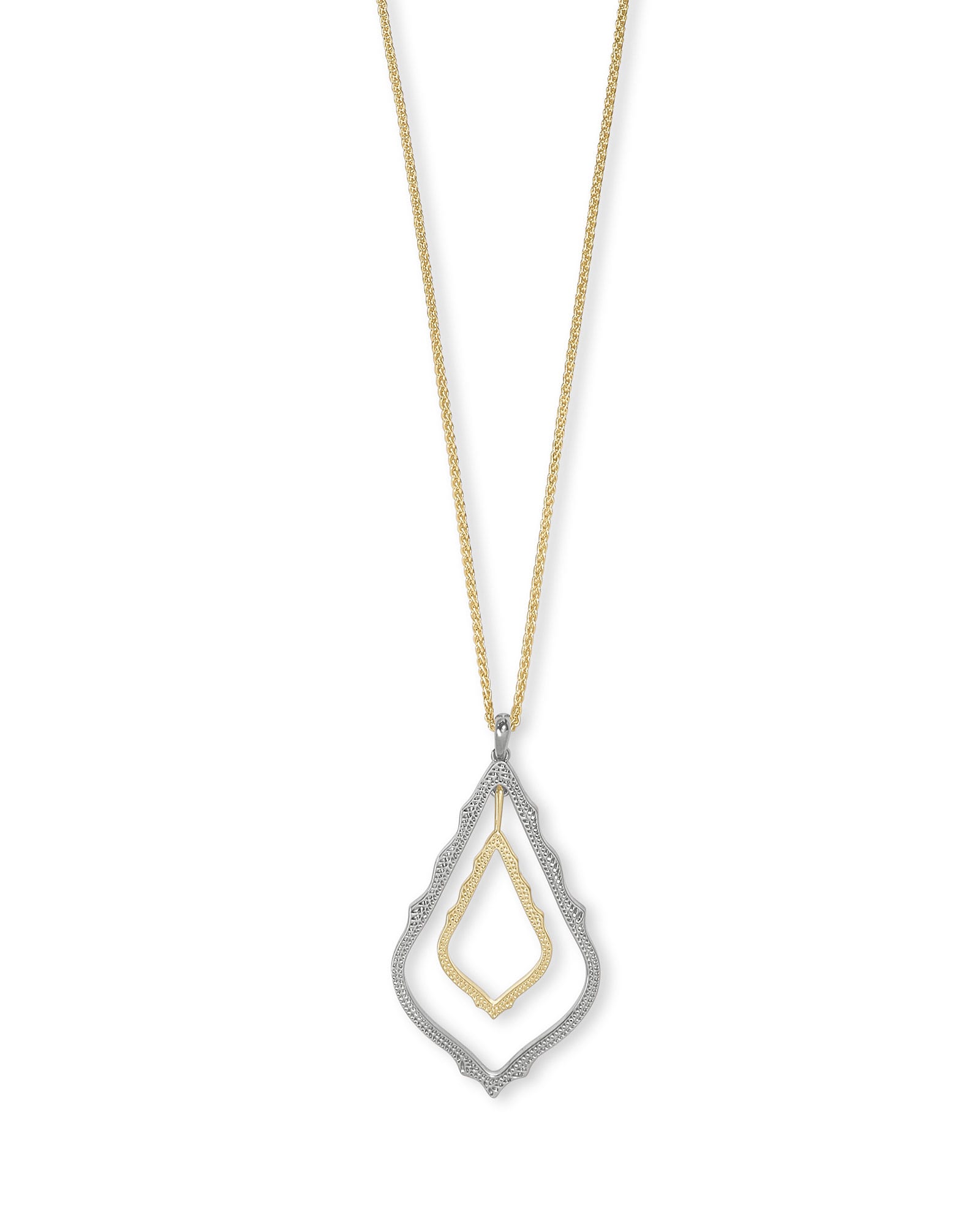 Kendra Scott Simon Long Pendant Necklace in Mixed Metal | Plated Brass/Metal