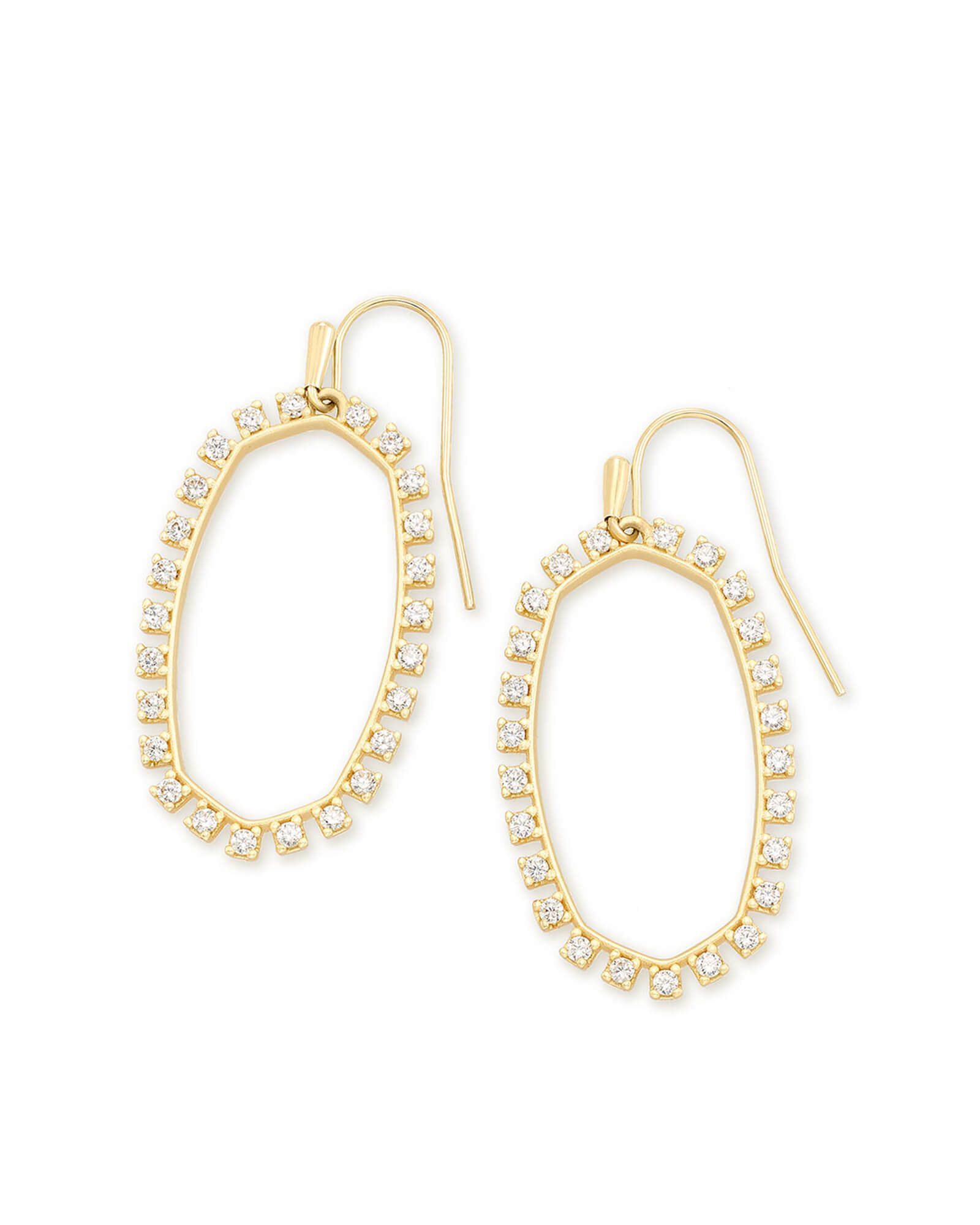 Kendra Scott Elle Open Frame Crystal Drop Earrings in Gold | Glass/Cubic Zirconia