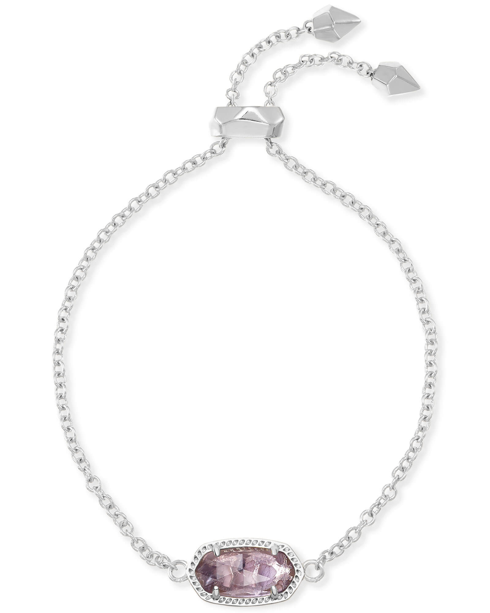 Kendra Scott Elaina Silver Adjustable Chain Bracelet in | Amethyst