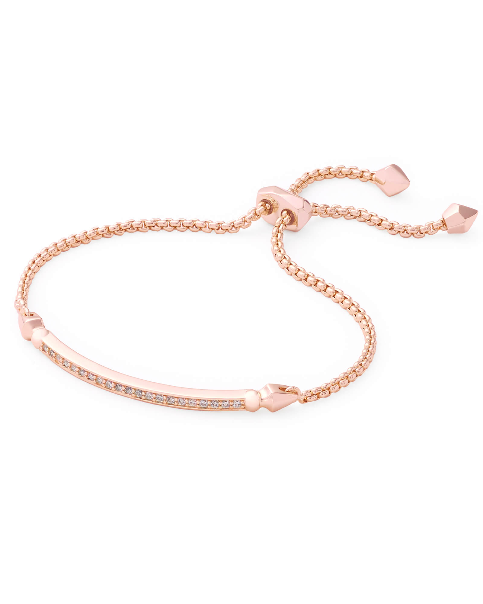 Kendra Scott Ott Adjustable Chain Bracelet in Rose Gold | Plated Brass/Cubic Zirconia