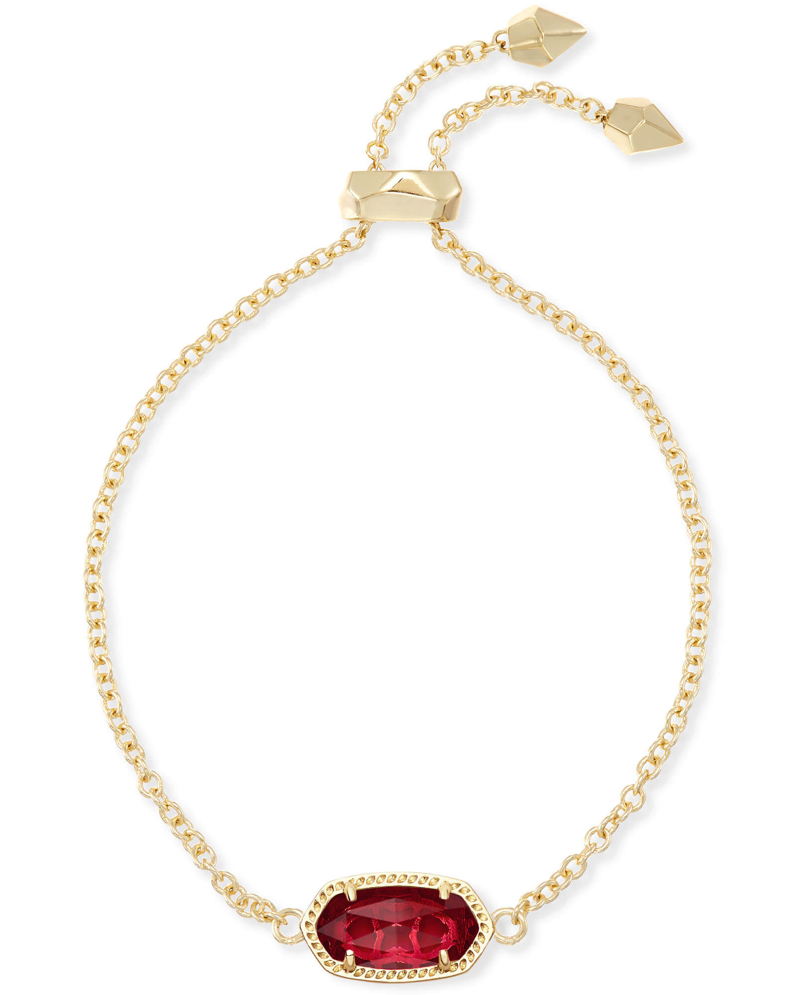 Kendra Scott Elaina Gold Adjustable Chain Bracelet in Berry Glass | Clear Glass