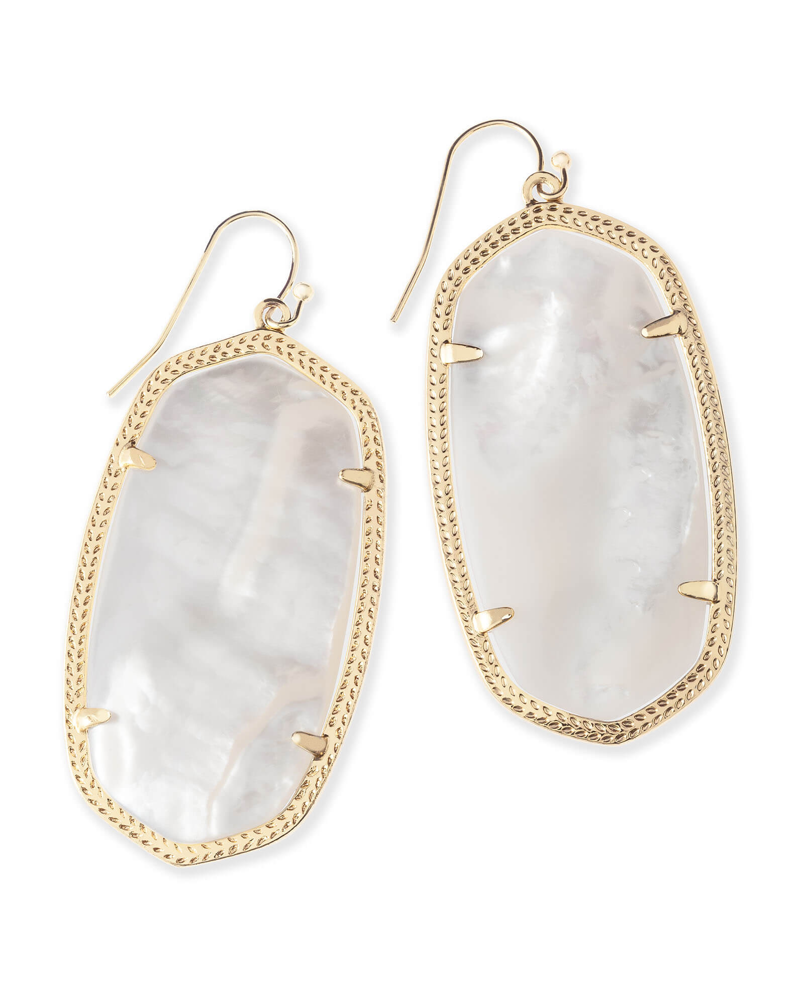 Kendra Scott Danielle Gold Statement Earrings in Ivory Mother-of-Pearl | Mother Of Pearl