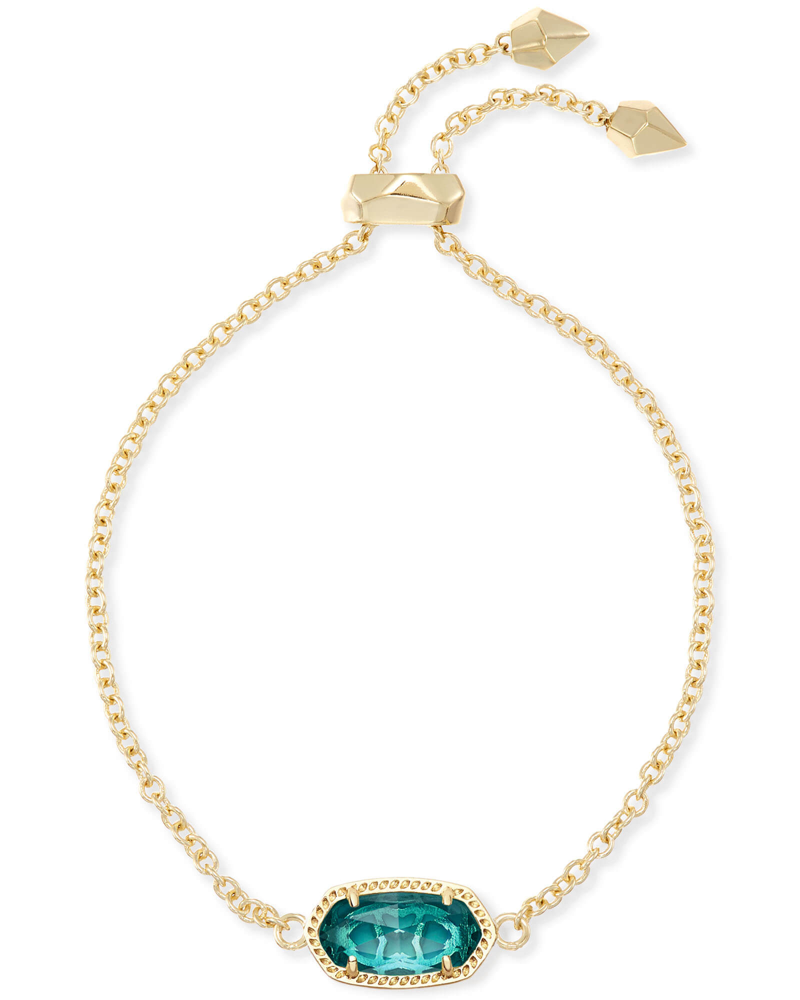 Kendra Scott Elaina Adjustable Chain Bracelet in London Blue | Clear Glass